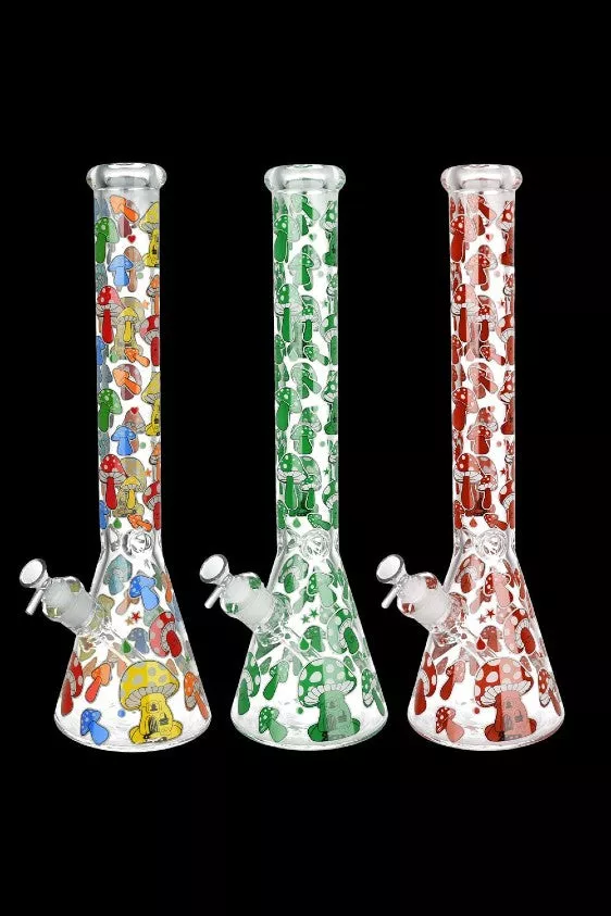 Glow Mushroom Beaker Bong – 18in