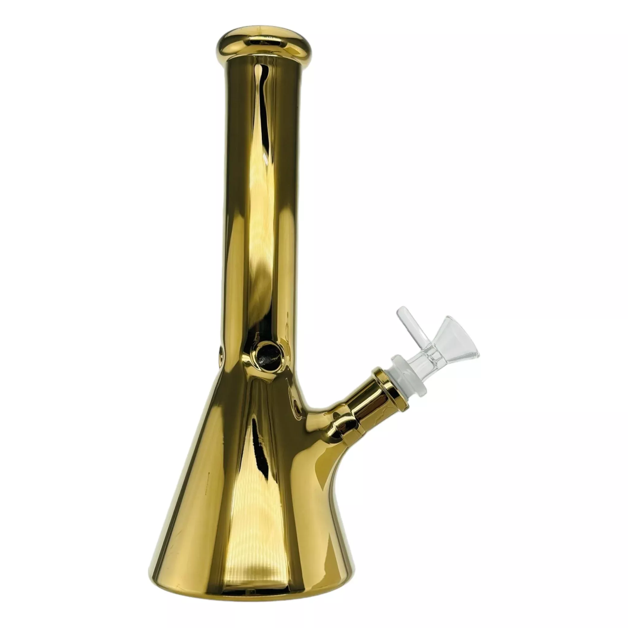 Gold Metallic Beaker Base Glass Bong 10 Inch