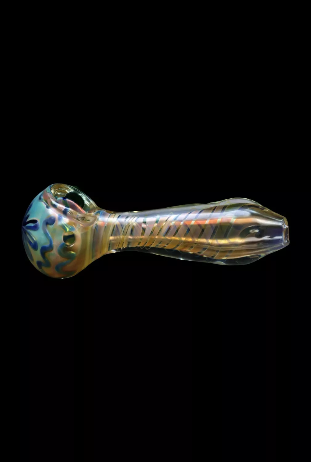 Gold Twisty Spoon Pipe – 5 in.