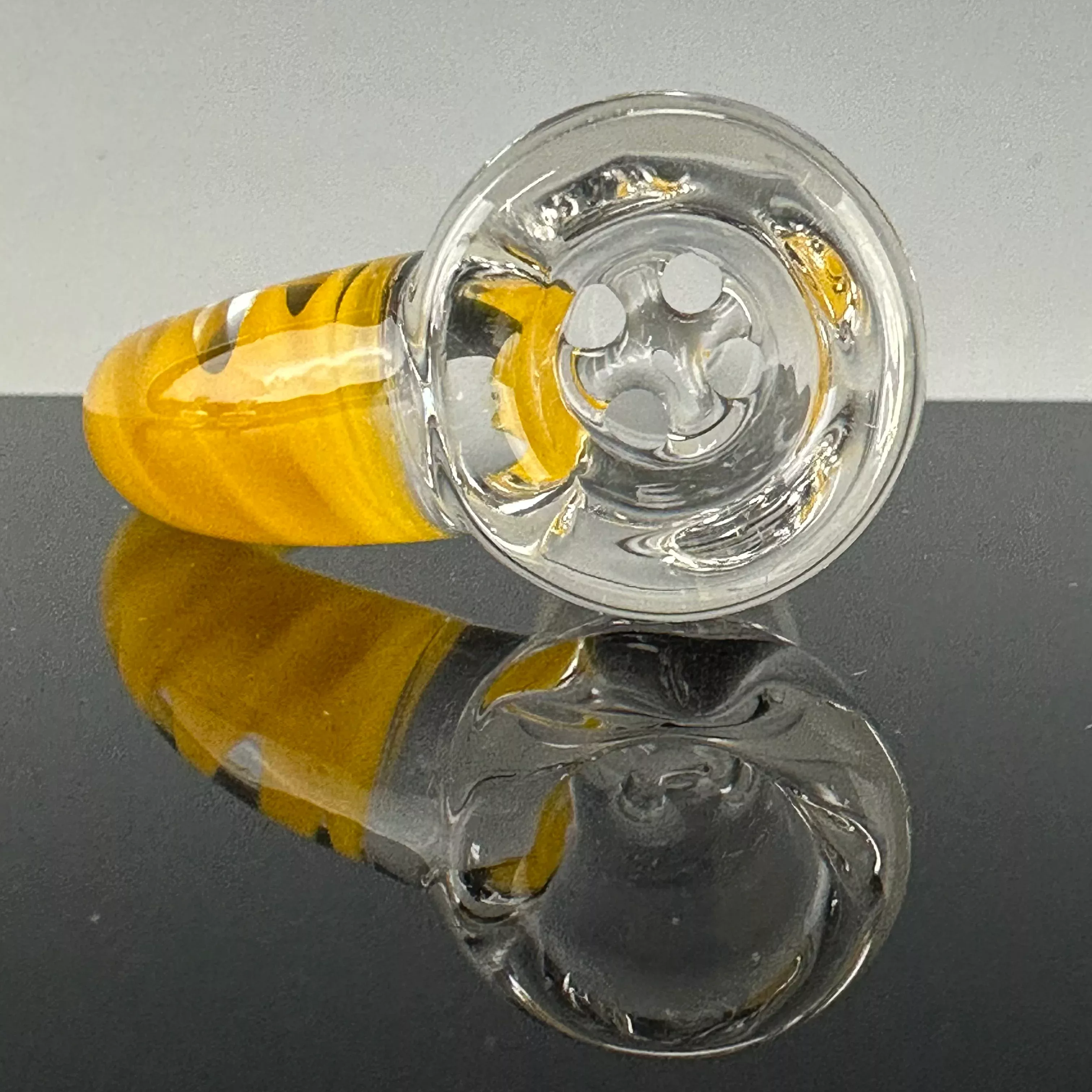 "Goldenrod" Partial Accent 14mm 4 Hole Slide by Moose Glass