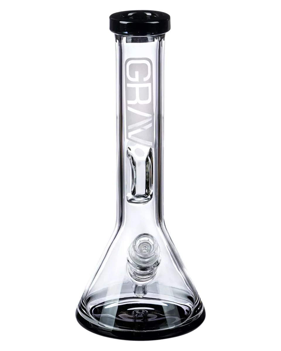 Grav Labs Black Accented Beaker Water Pipe with Inverted Restriction