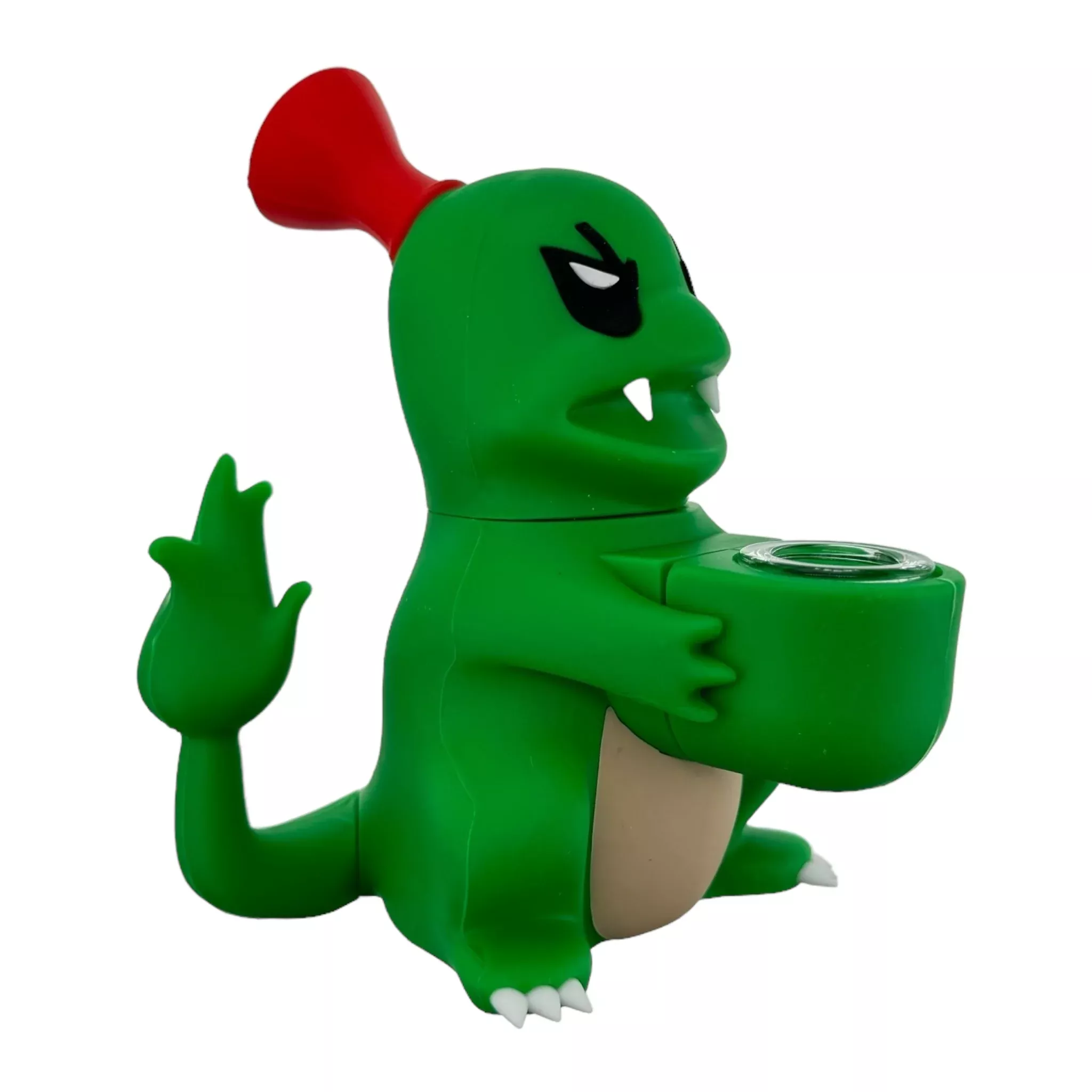 Green Flaming Lizard Silicone Rubber Bong
