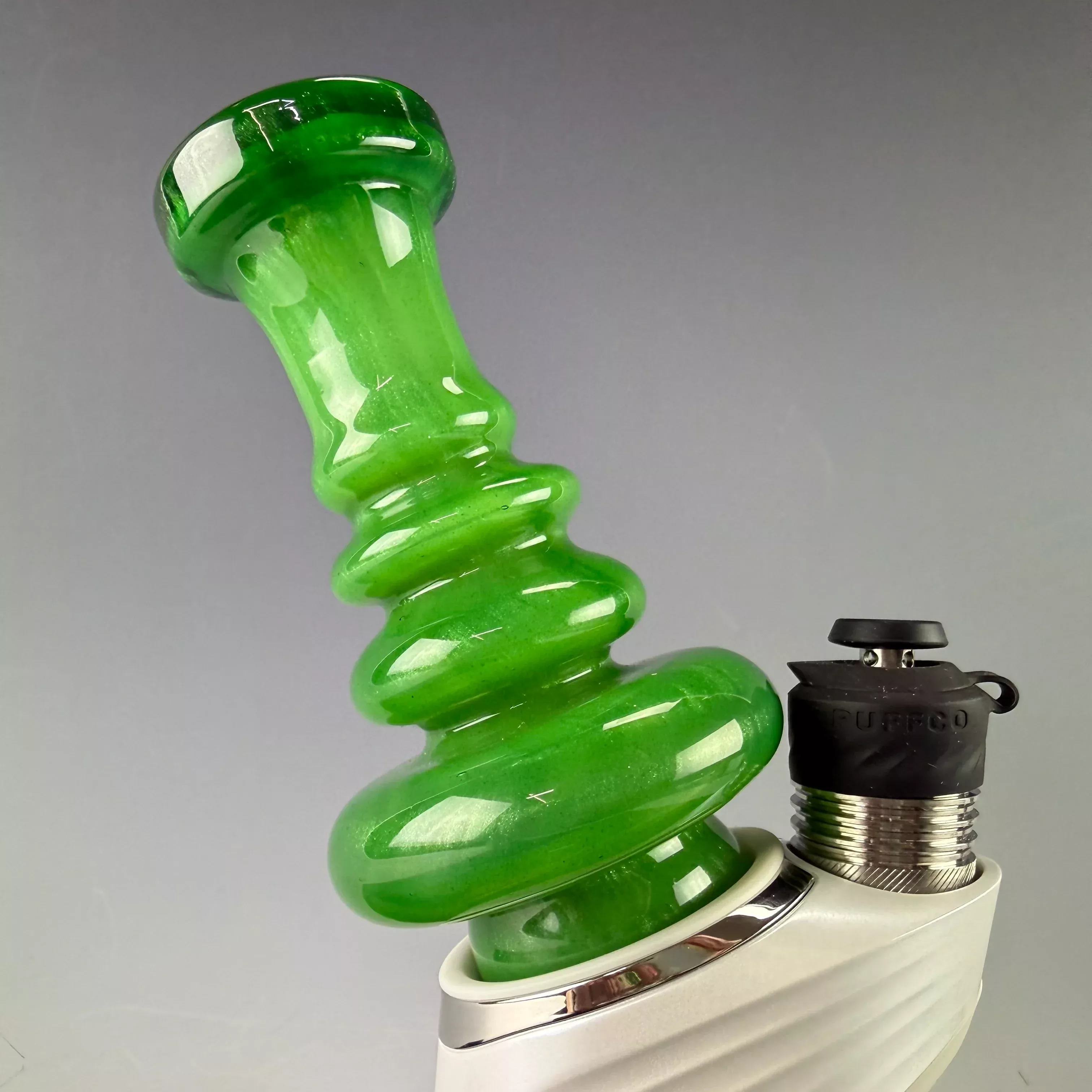 "Green Stardust over Opaque Green" Puffco Dry Top by Carsten Carlile