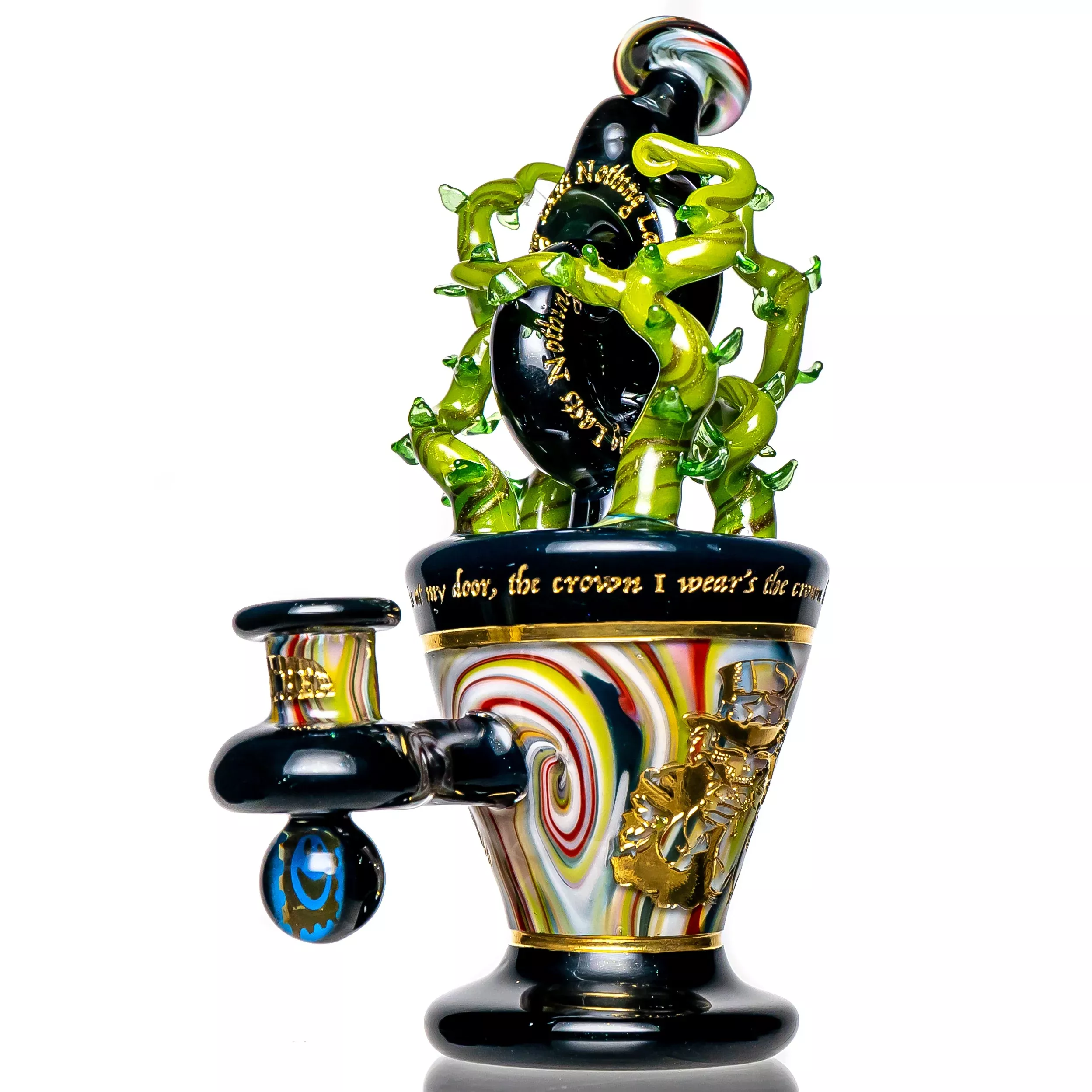 Green T Glass - Temple Tube - Lysergic Dream