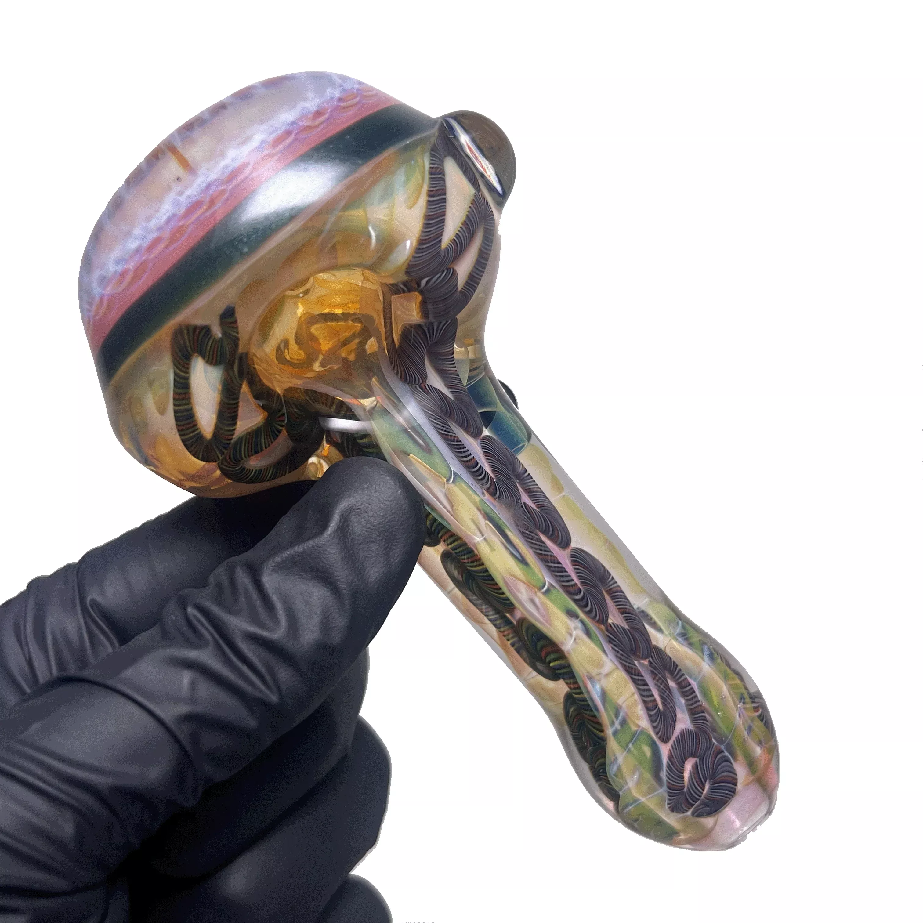 Greenlite - Heavy Spoon Pipe - Fume w / Twist Cane & Implosion #2