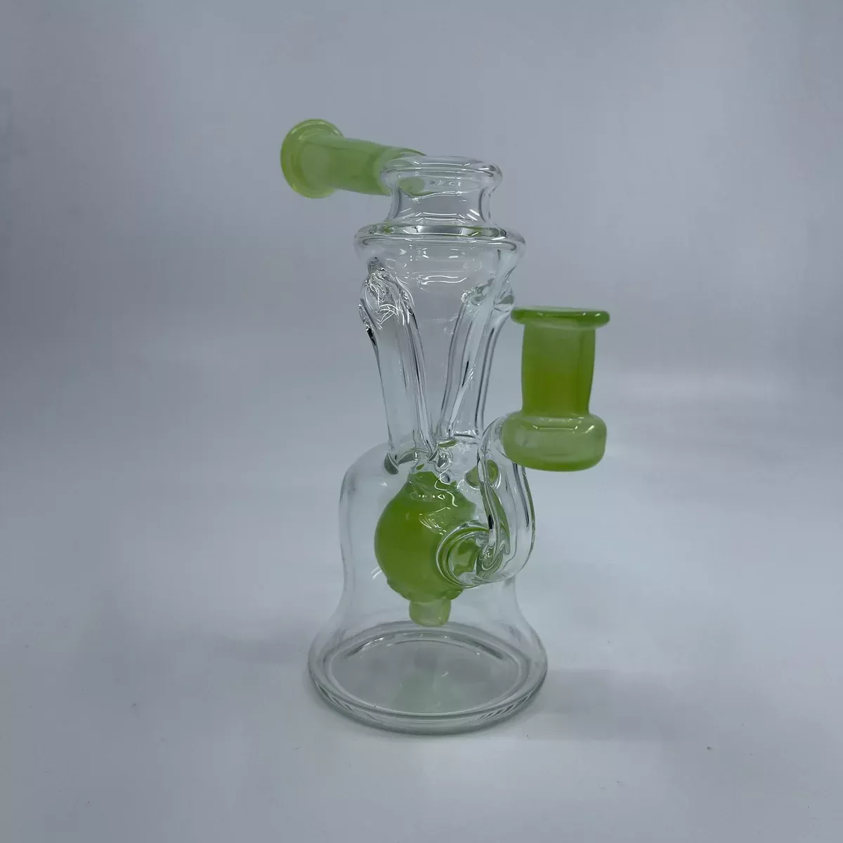 Greybo Glass Dual Uptake Ball Recycler Partial Accent (Opal Lime Satin)