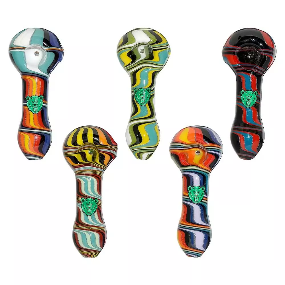 Hand-Blown Wigwag Spoon Pipe