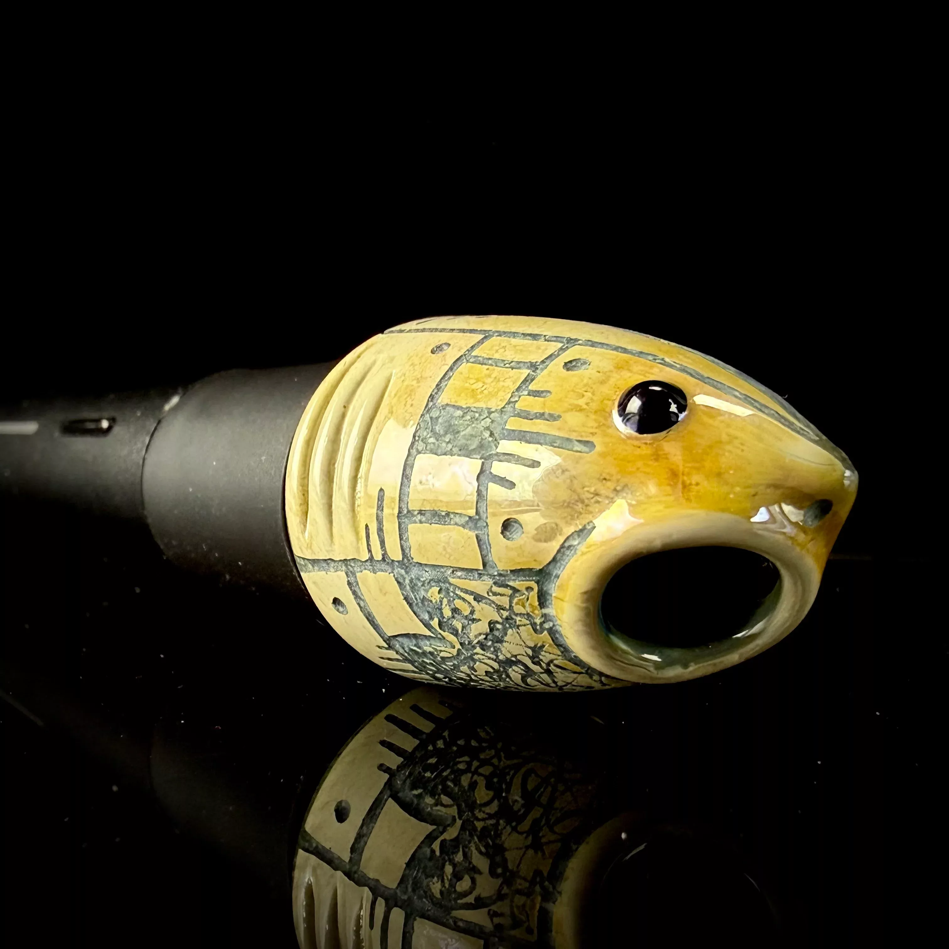 Hand Carved "Shark" Pivot Top by Corey Clark X Sweers Glass