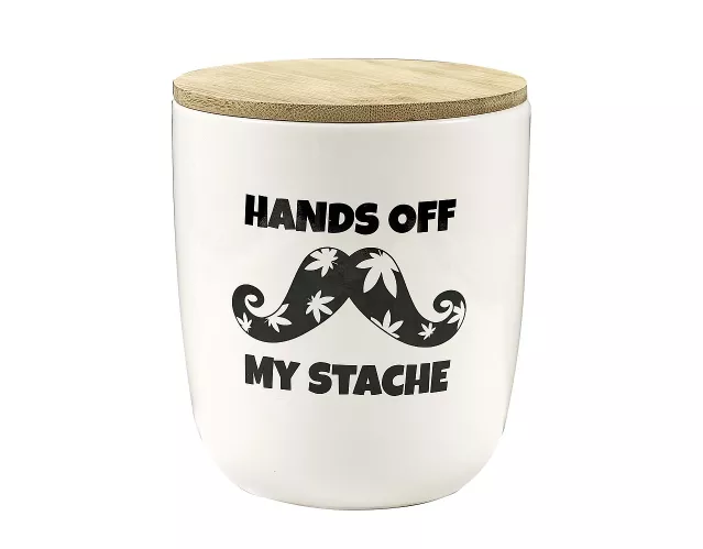 “Hands Off My Stache” – Large Stash Jar