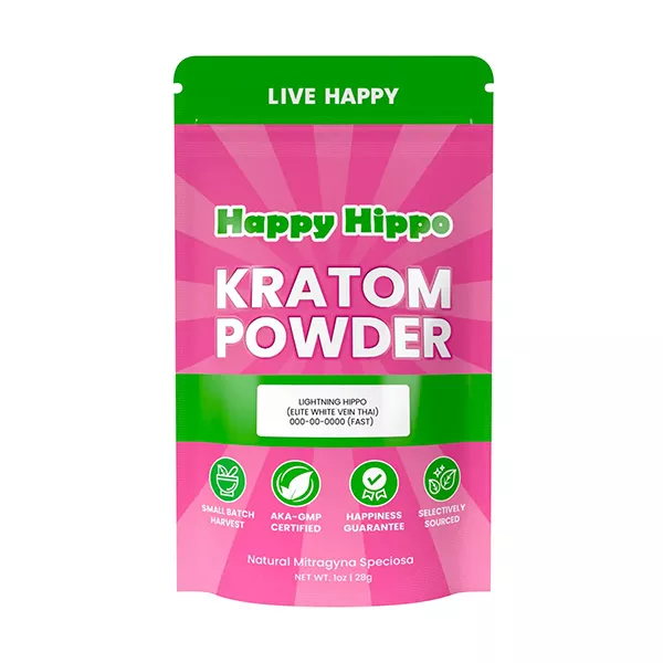 Happy Hippo White Thai Kratom Powder