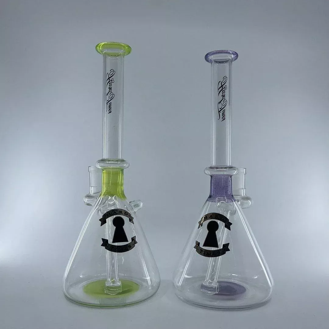 Hard Times Glass Straight Beaker Bong – Durable Banger Hanger in Assorted Colors