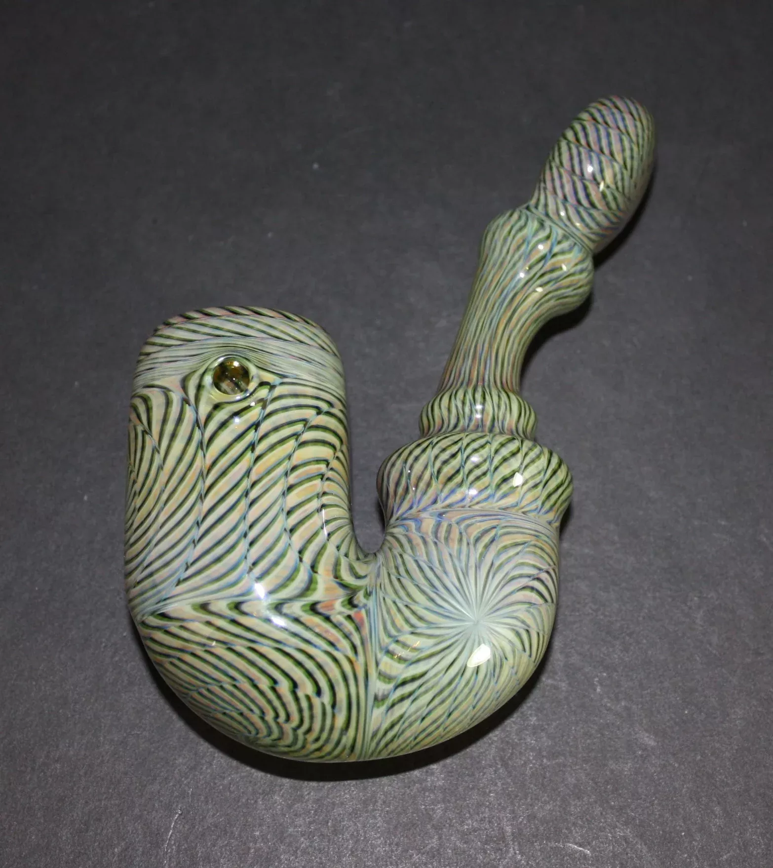 Harold Cooney Sherlock - Artistic Glass Pipe with Unique Sandblasted Design