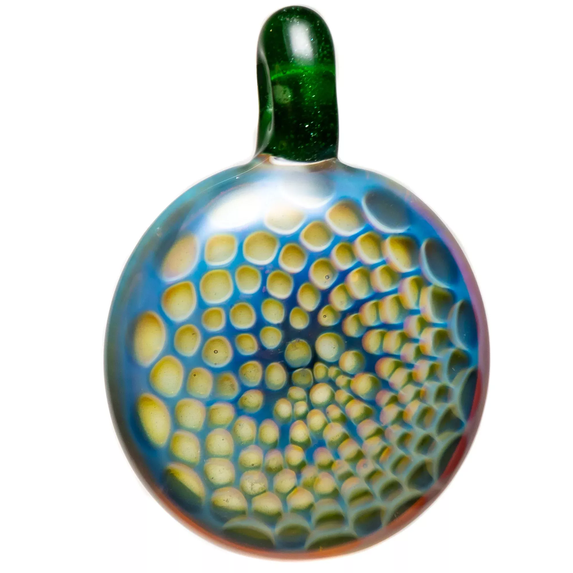 Harold Ludeman - Honeycomb Pendant - Double Amber Purple & Green Stardust