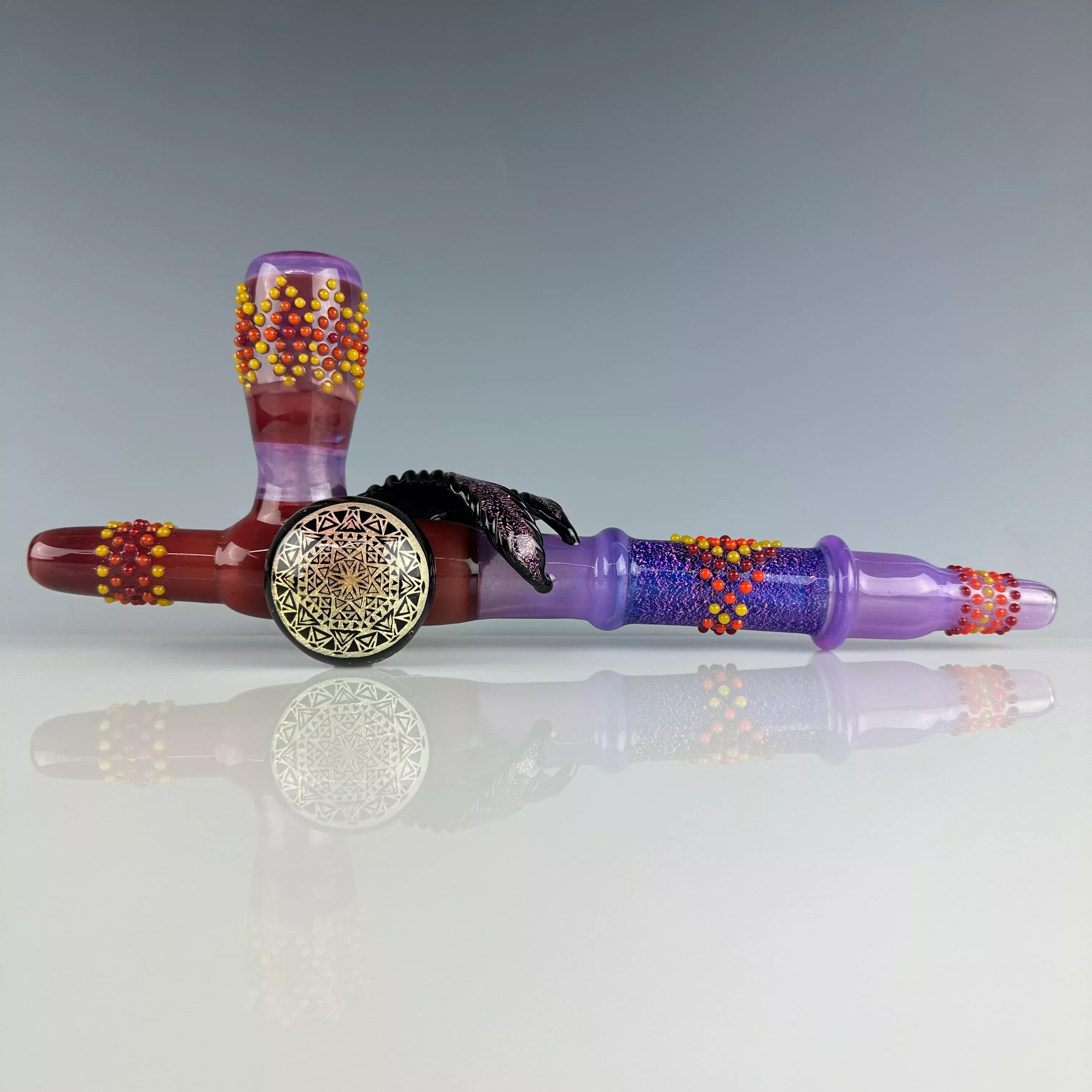Heady Dichroic Ceremonial Handpipe by Fiona Phoenix Fire