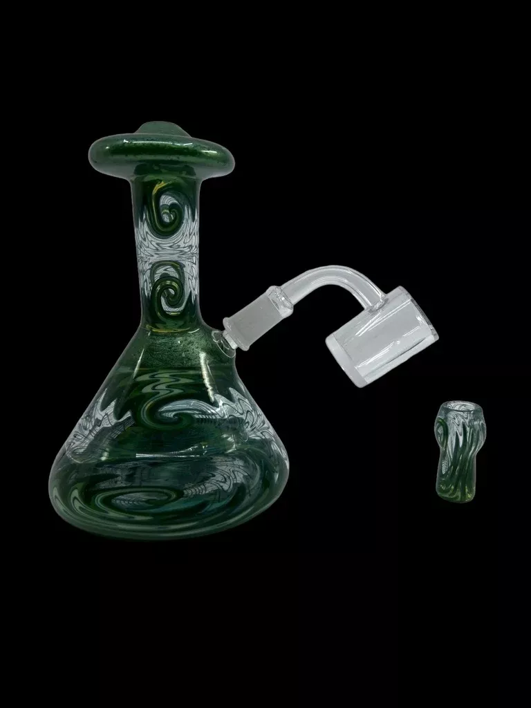 Hedman Headies Wigwag Mini Beaker Bong with Artistic Detailing