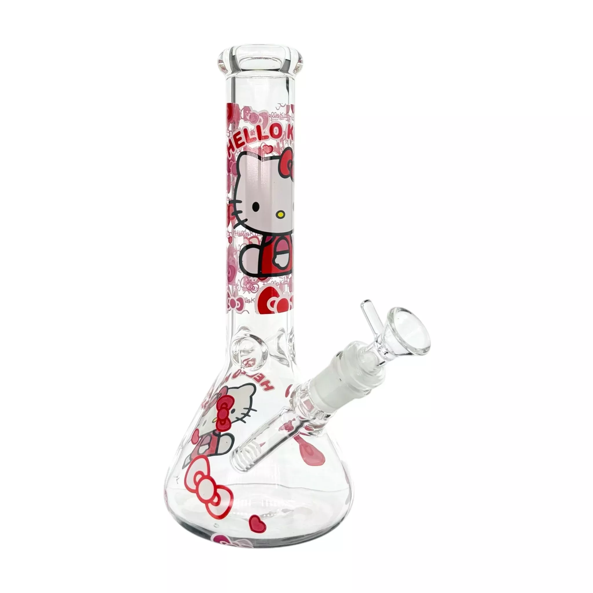 Hello Kitty Bong With Pink Hearts 10 Inch