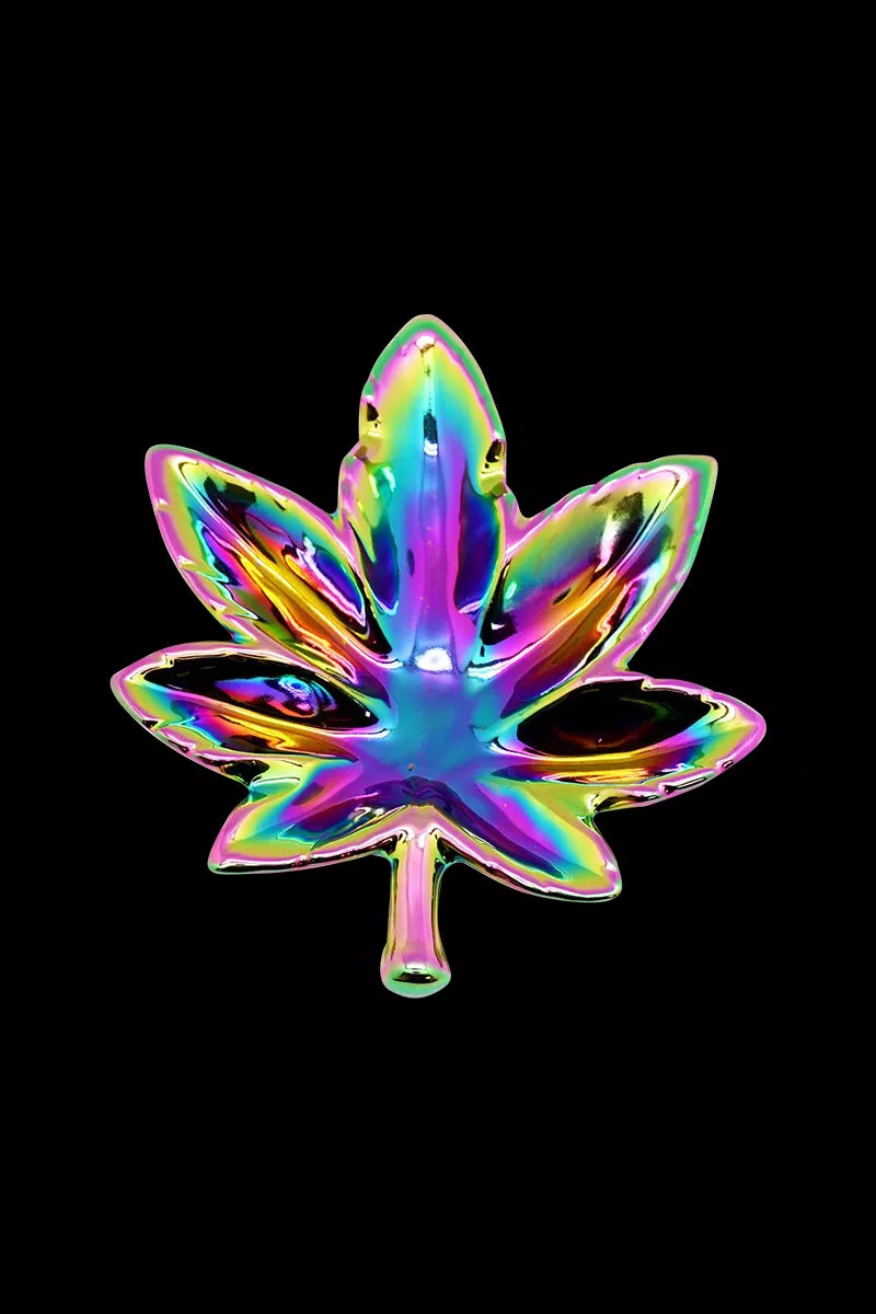 Hemp Leaf Rainbow Iridescent Ashtray