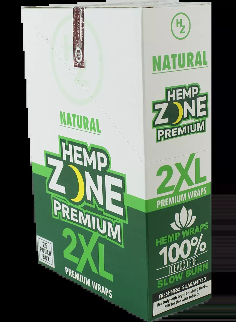 Hemp Zone 2XL Hemp Wraps – Tobacco-Free 2-Pack 15ct Display Box