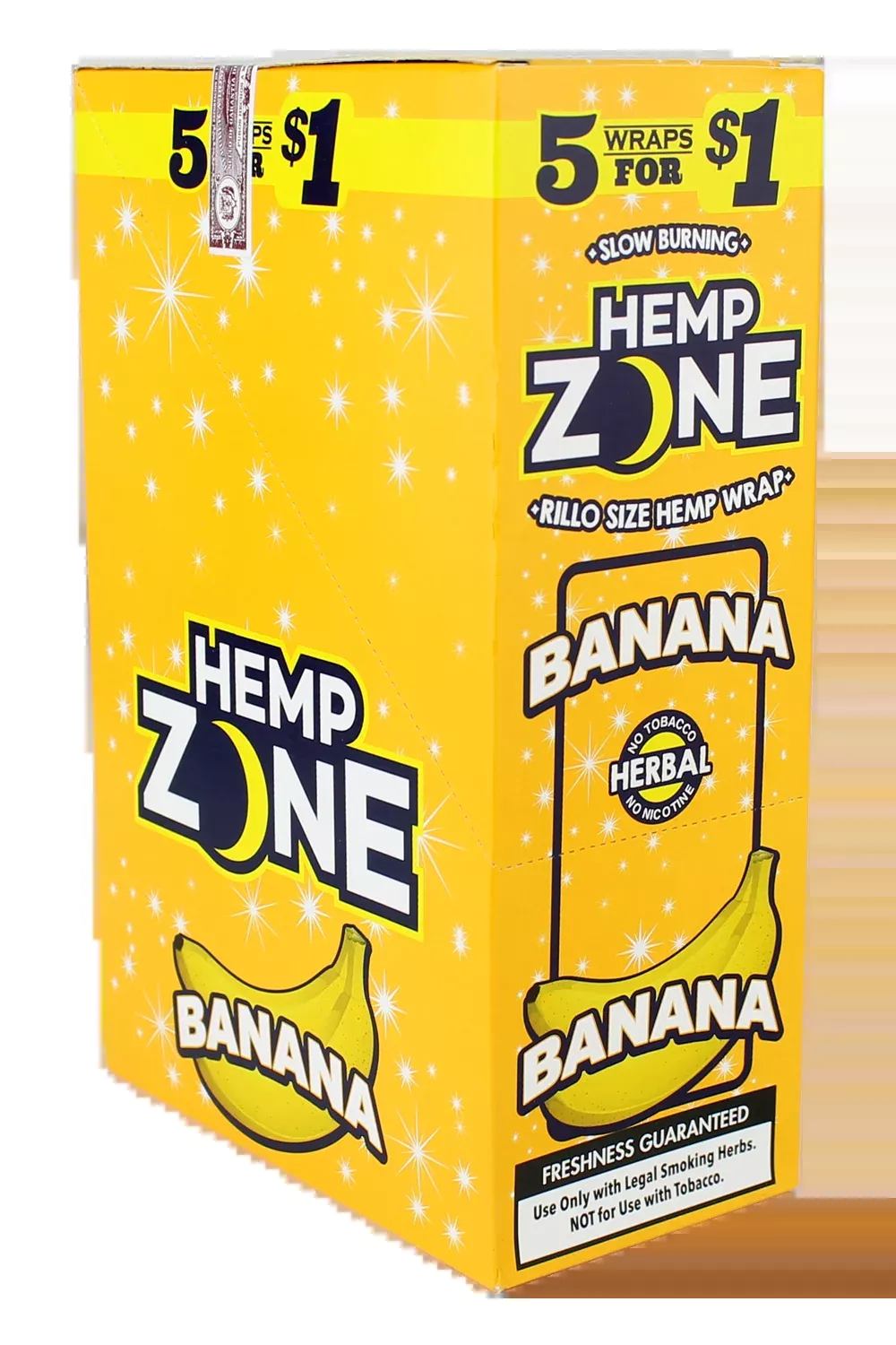 Hemp Zone Hemp Wraps – Tobacco-Free 5-Pack 15ct Display Box