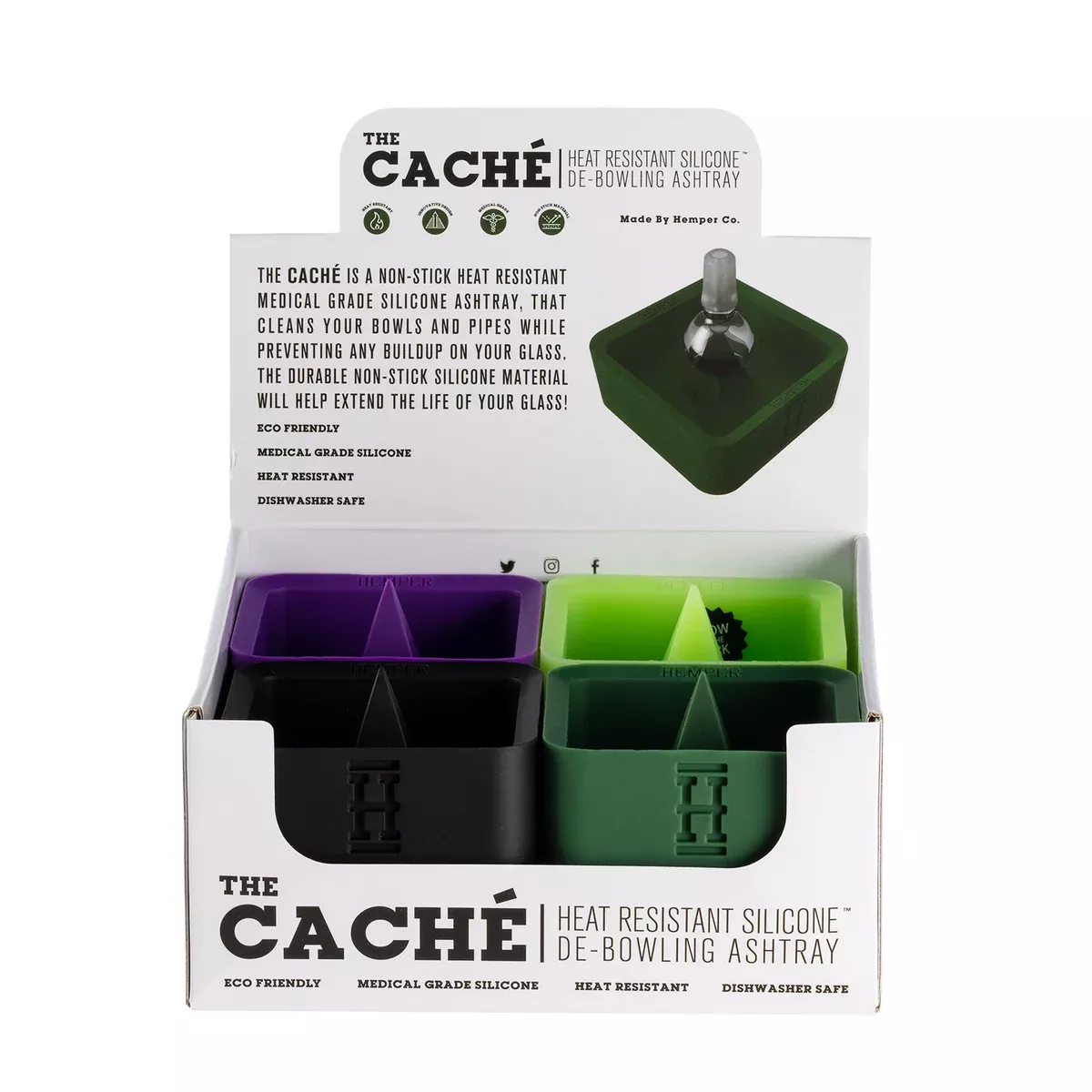 HEMPER - Caché De-Bowling Ashtray Standard Color Display- 8 Count