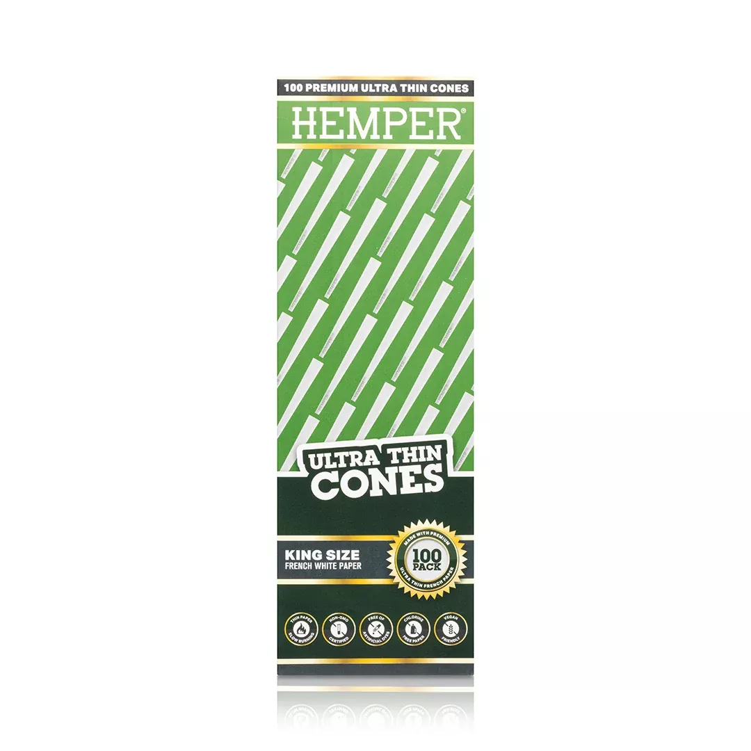 Hemper King Size French White Cones - Mini Tower (100 Count)