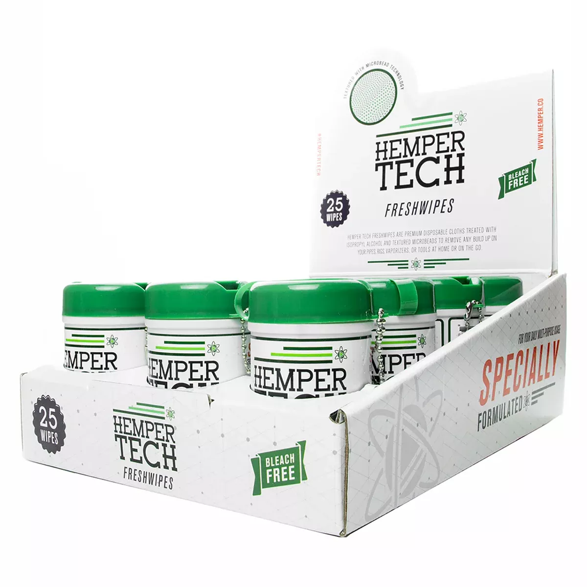 HEMPER Tech - Alcohol Freshwipes Bucket Display - 12 Count