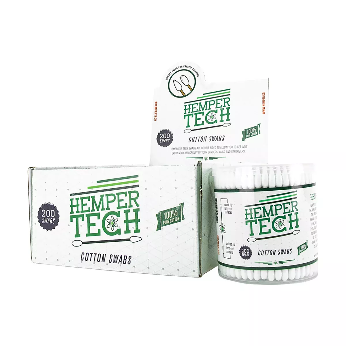Hemper Tech - Cotton buds 200ct Display - 6 Count