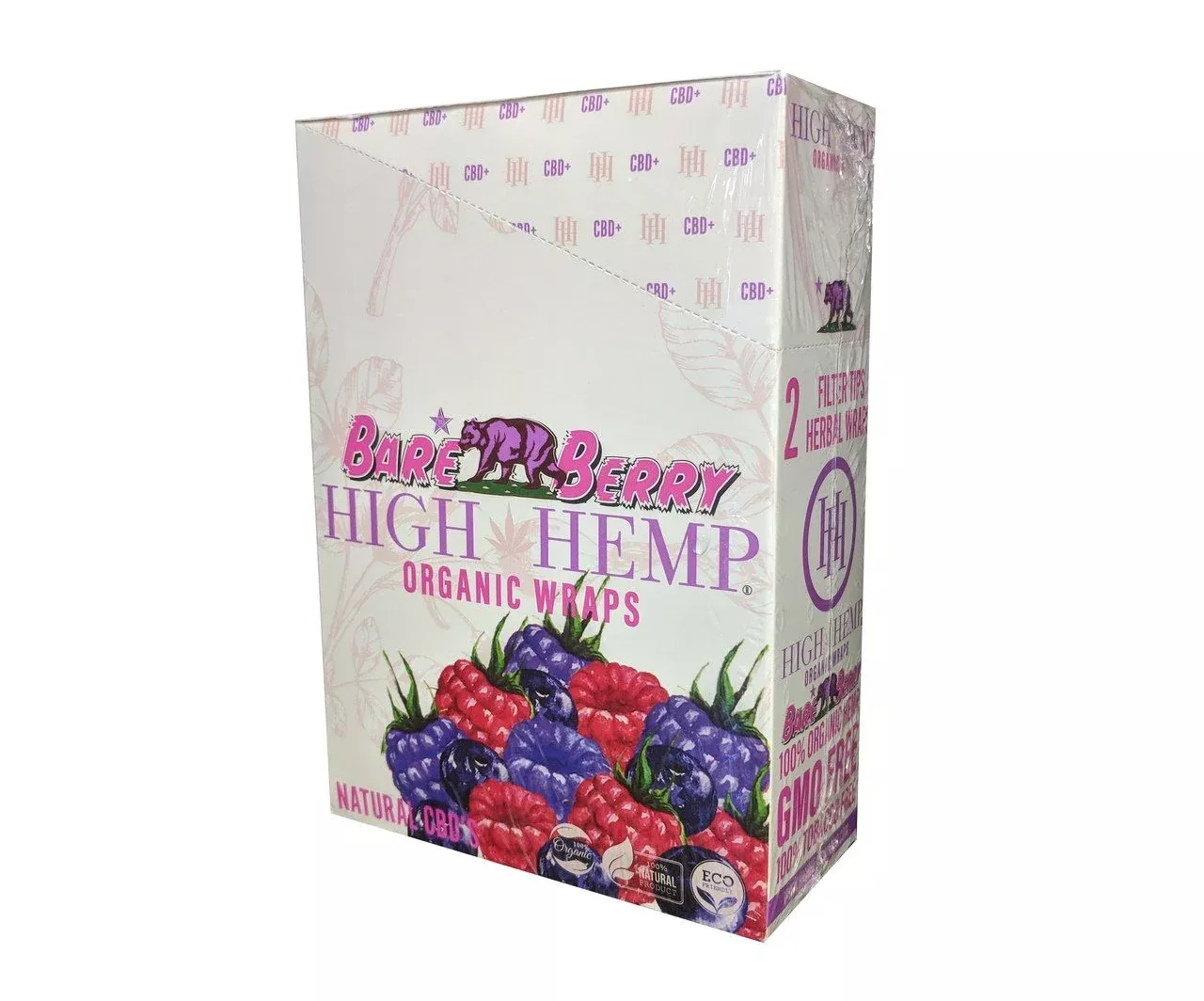 High Hemp Bare Berry Organic Wraps – Tobacco-Free 25ct Wholesale Box
