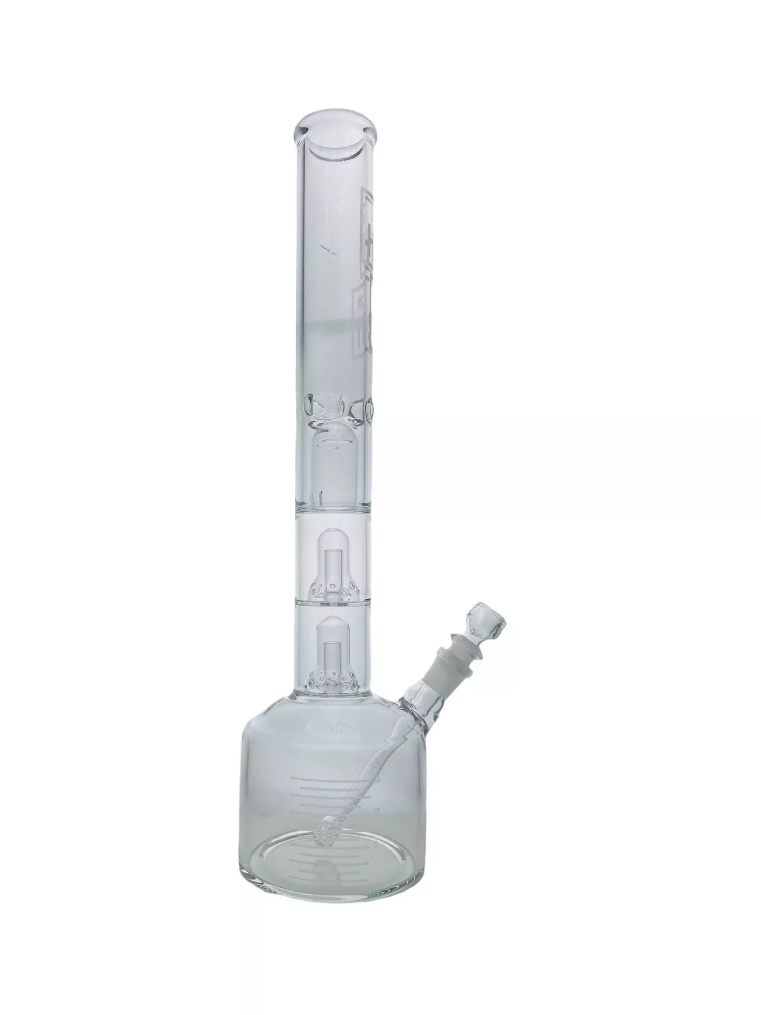 HiSi Glass Triple Bell Perc Beaker Bong