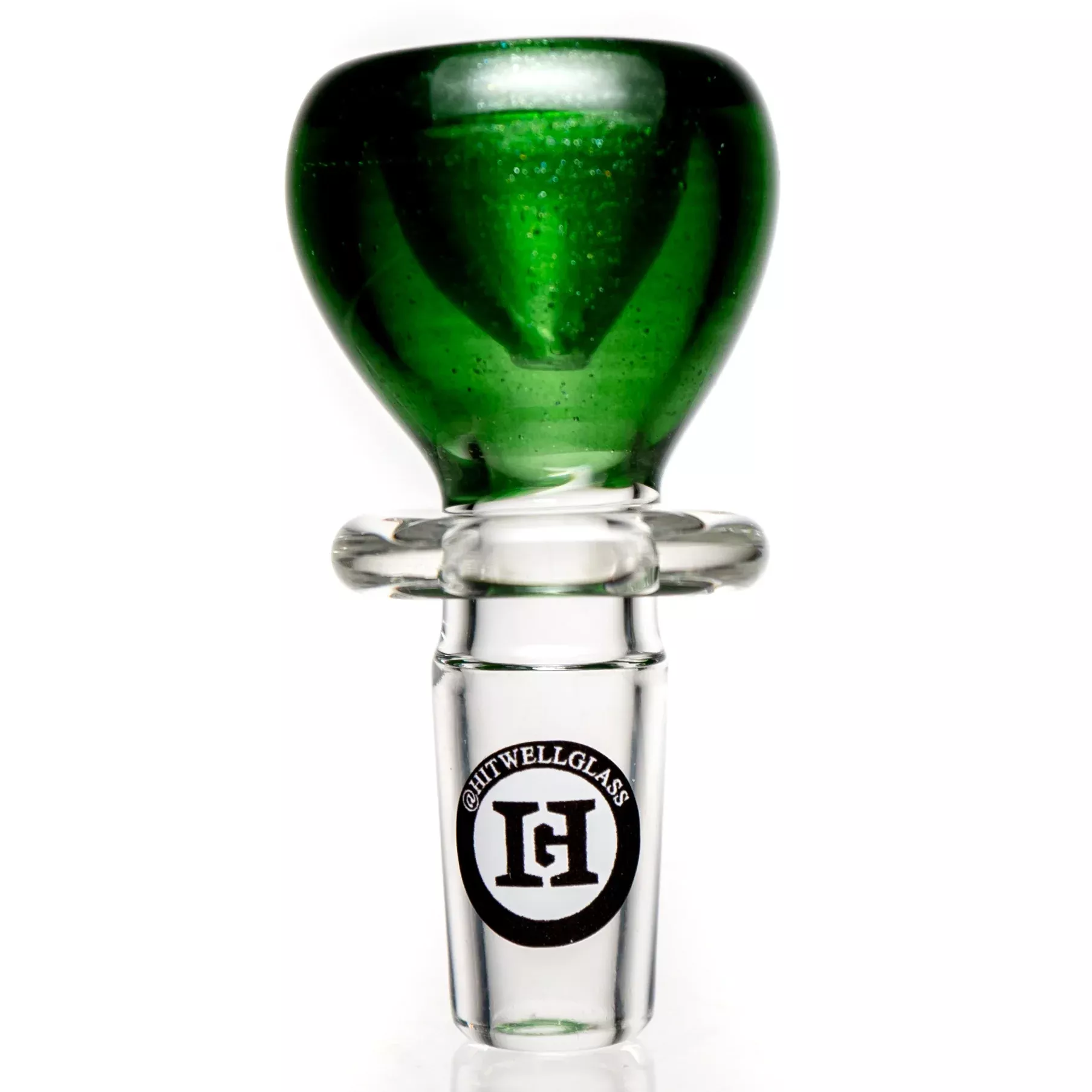 Hitwell Glass - Push Bowl Slide - 14mm - Green Stardust