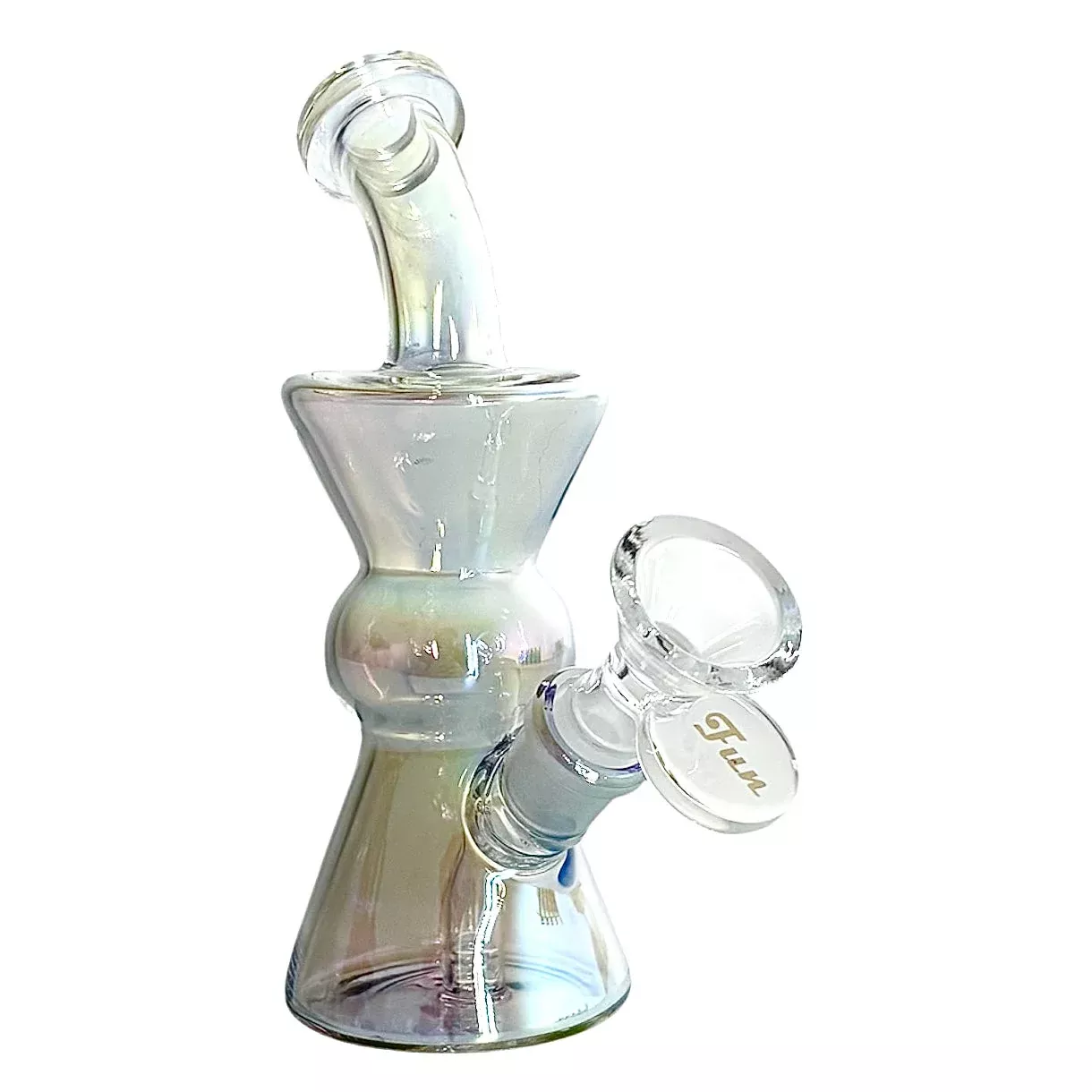 Hourglass Electroplate Glass Bong 6"
