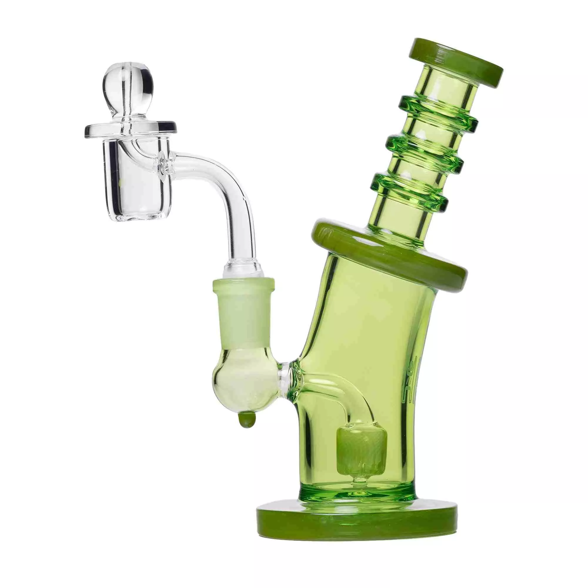 Human Grade 6.25" Bent Neck Glass Dab Rig with 14mm Quartz Banger