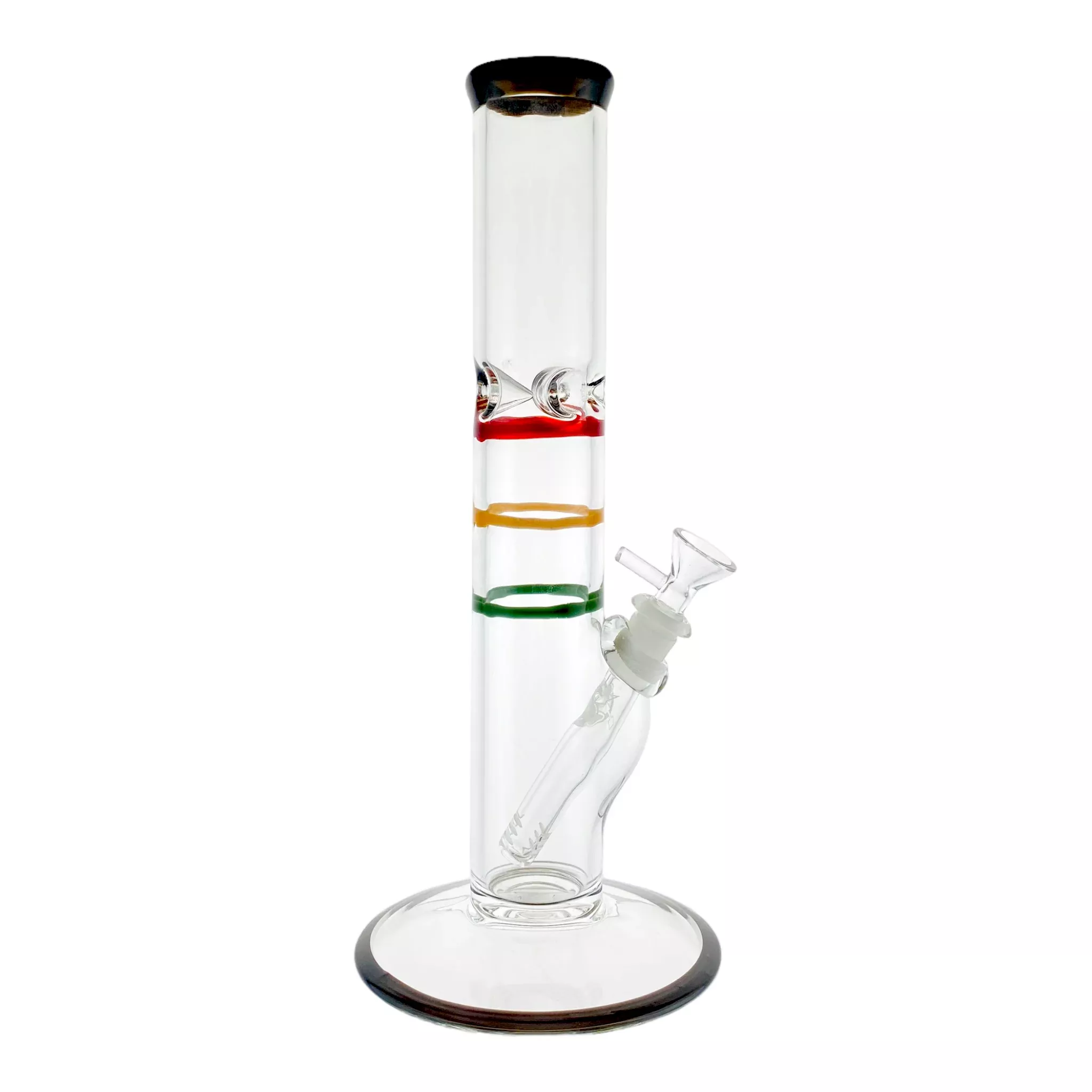 HVY Glass - Rasta Line Wrap Straight Tube Bong