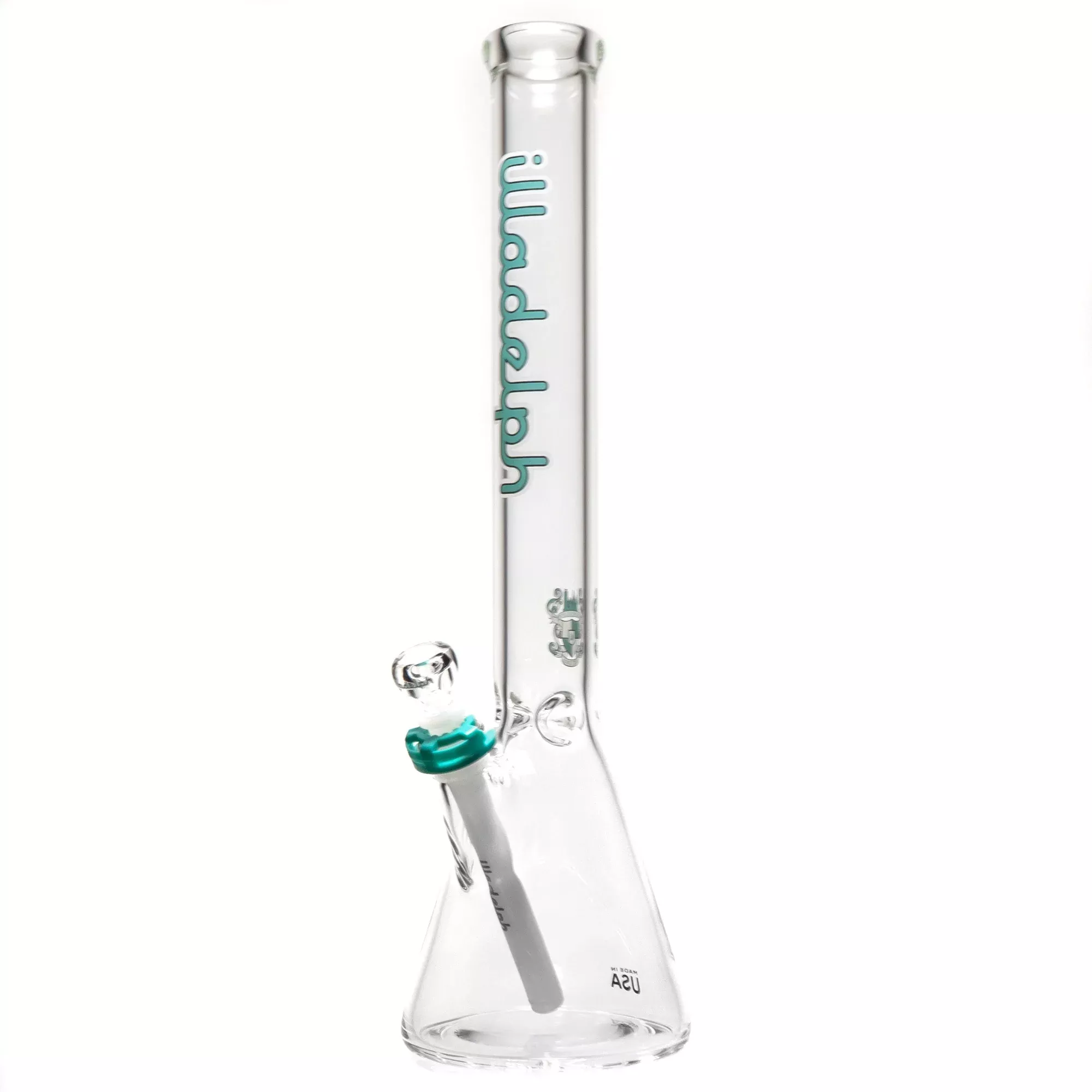 Illadelph - Medium Beaker - 7mm - Teal & White Label