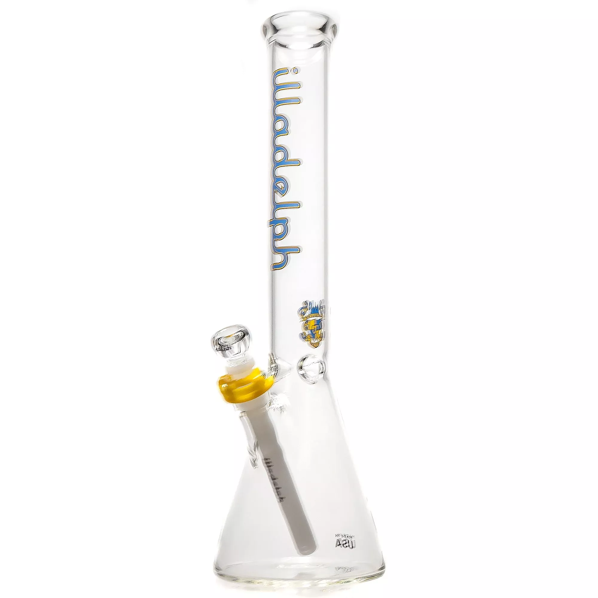 Illadelph - Short Beaker - Blue & Yellow Label