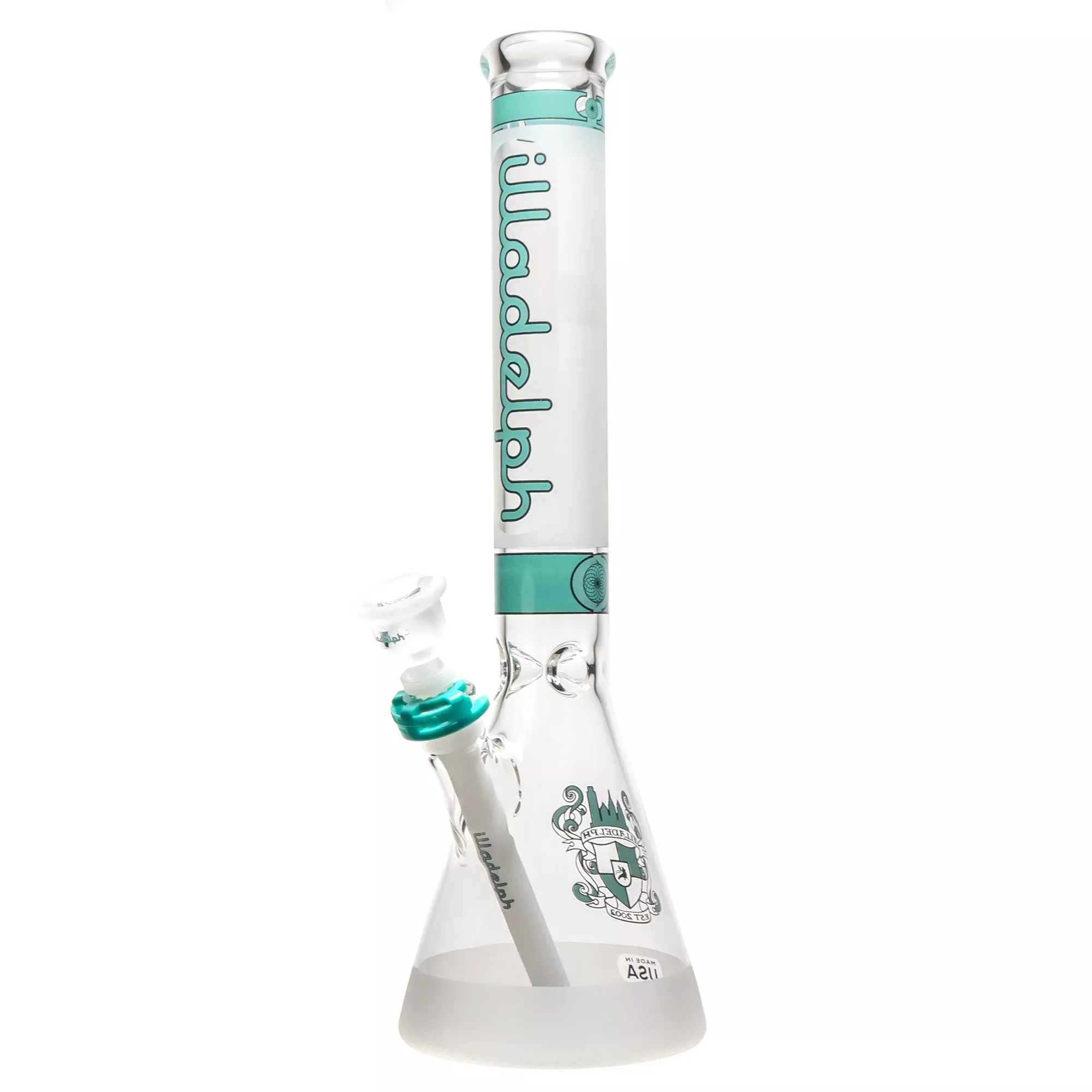 Illadelph - Short Beaker - Frosted Signature Series - Teal Label