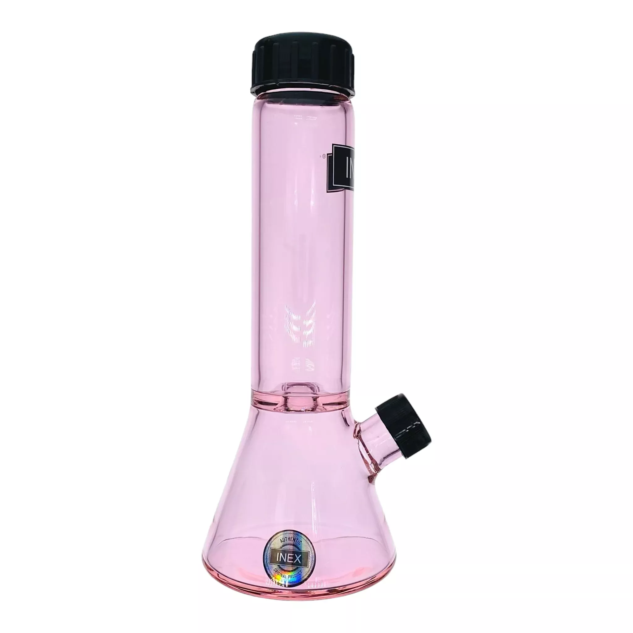 Inex Glass - Pink Beaker Glass Bong With Screw Caps
