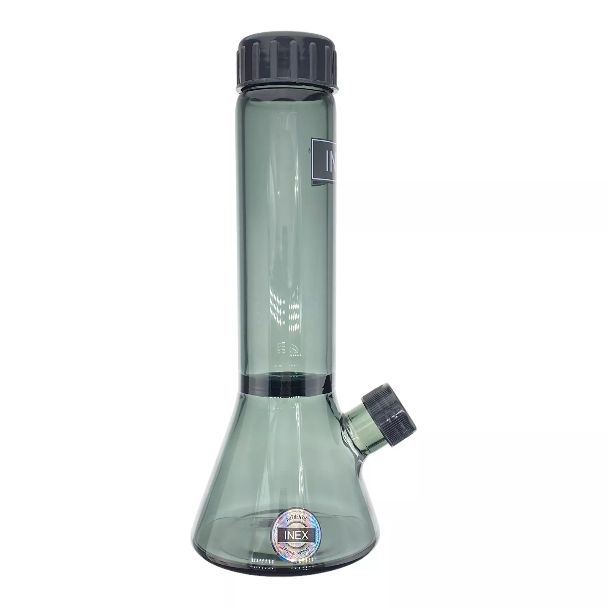 Inex Glass - Shadow Black Beaker Glass Bong With Screw Caps