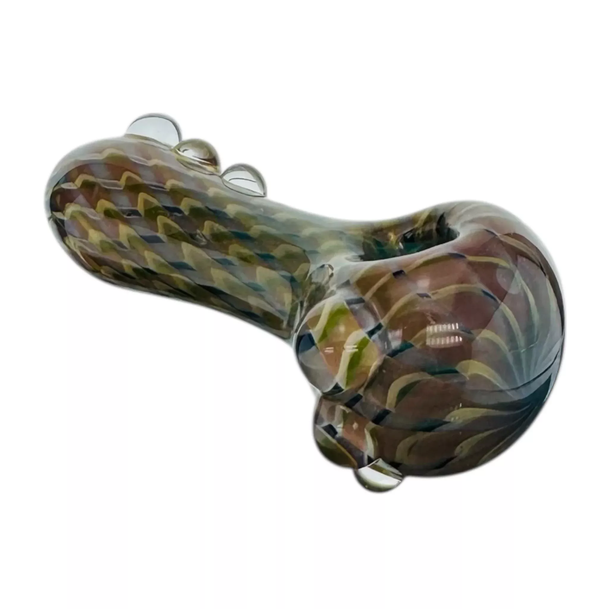 Inside Out Fume Twist With Clear Dots Glass Hand Pipe