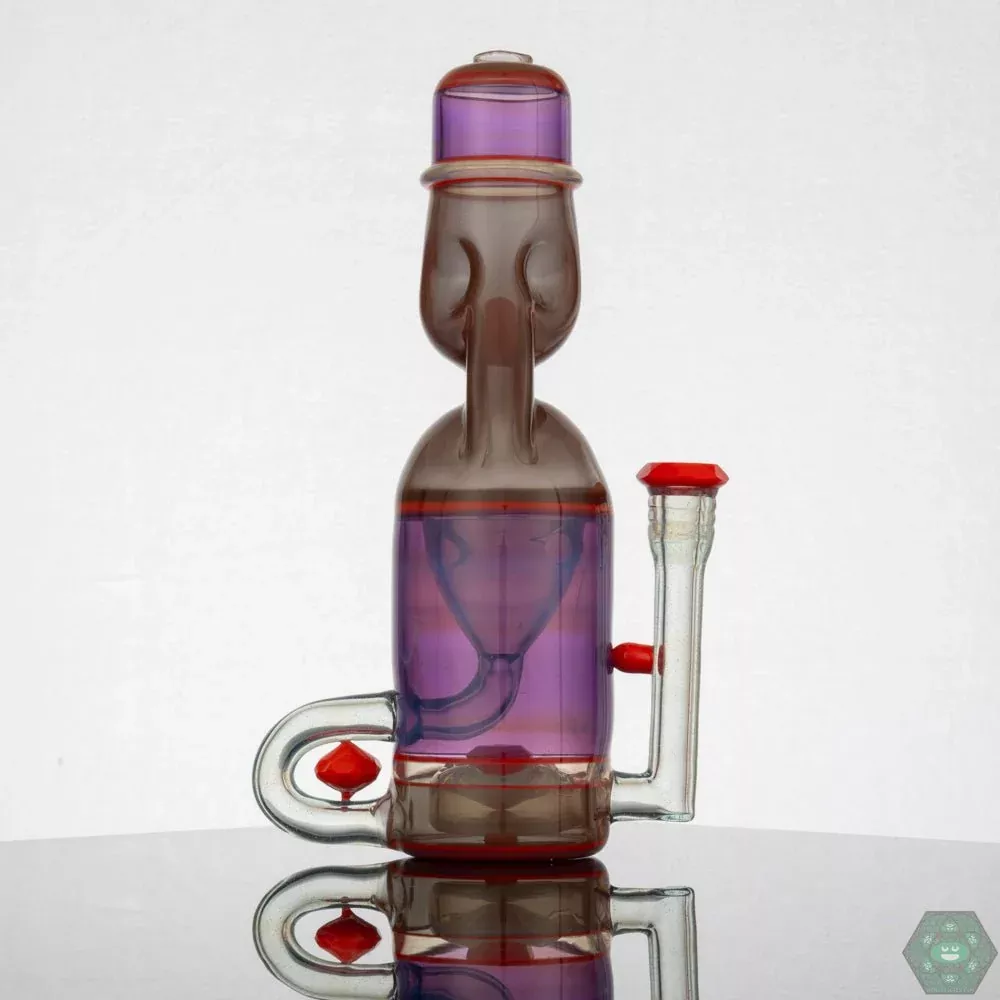 Jack Blew Glass - Full Size Ramune Recycler (Red Crayon)