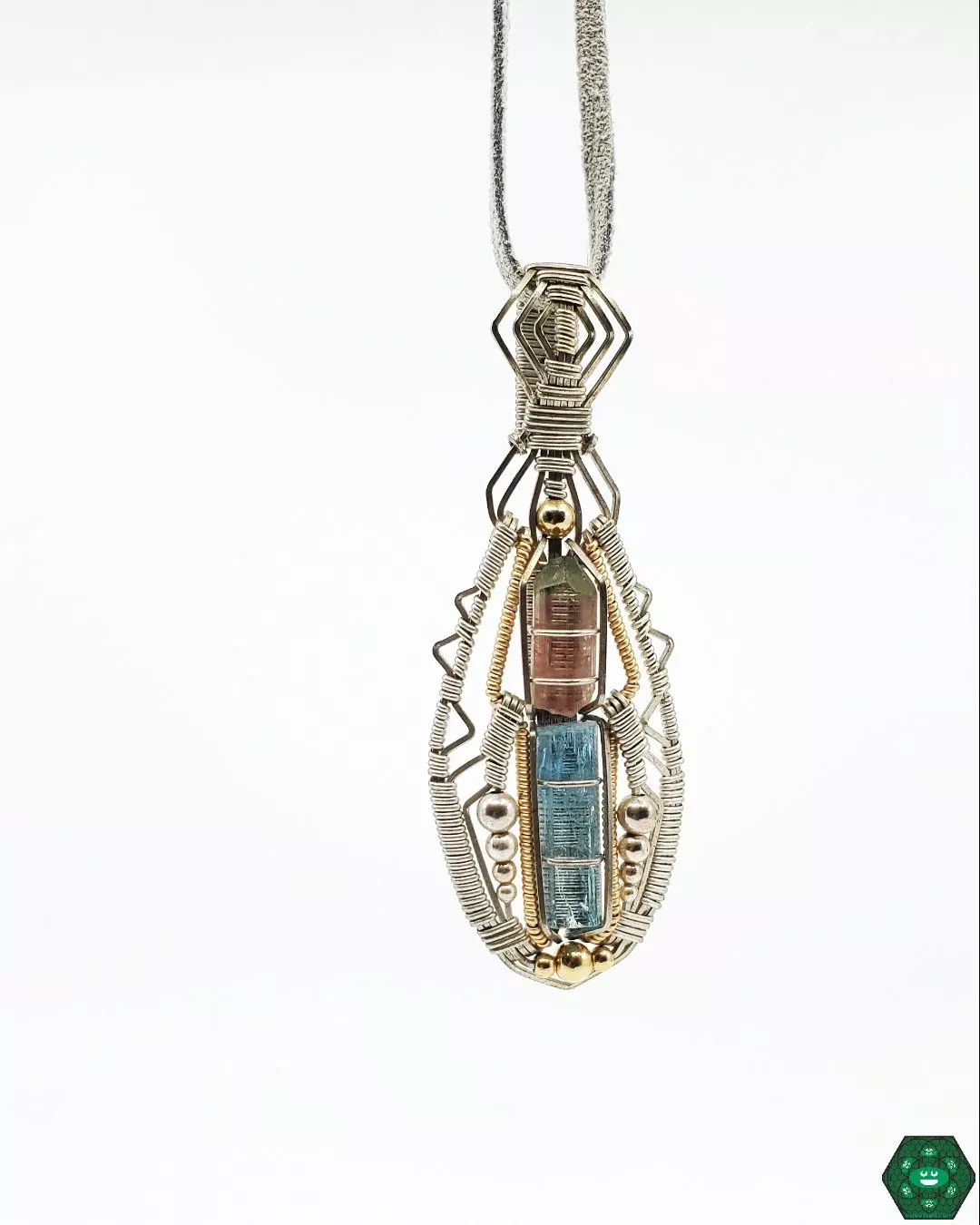 Jason Burrus Large Future Pendant - Unique Glass Art Necklace