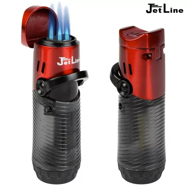 JetLine J-Jet Dual Cigar Lighter with Cigar Rest (Red)