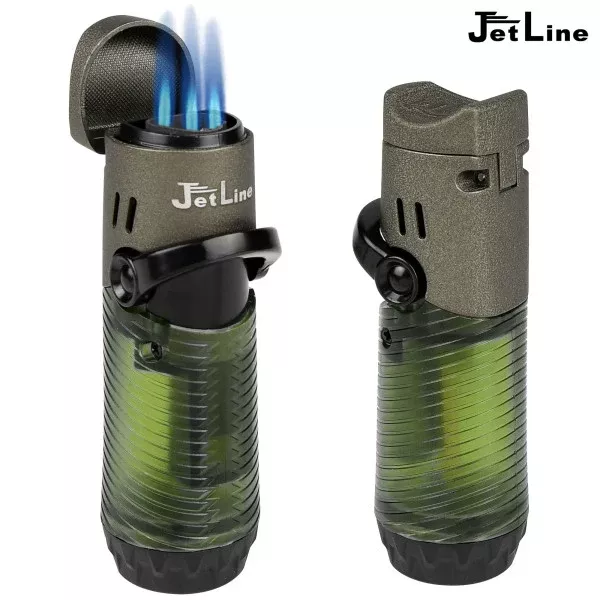 JetLine J-Jet Triple Cigar Lighter with Cigar Rest (Green)
