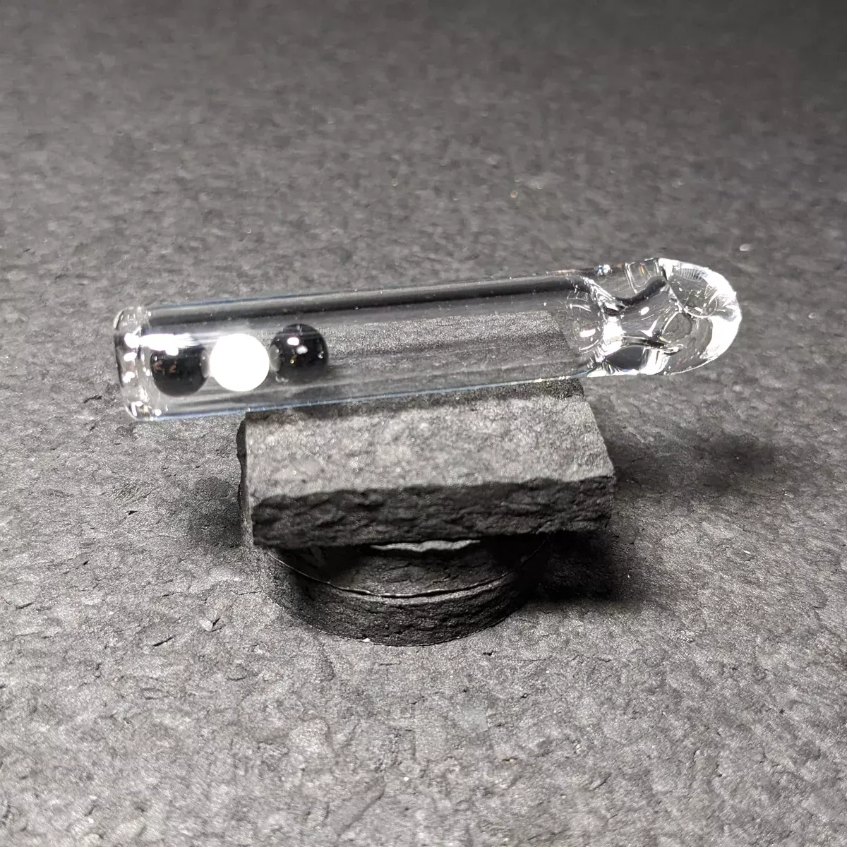 JNG Studios - Galaxy Black/Icy White Satin Fidget Stick Pendant (3 Pearl)