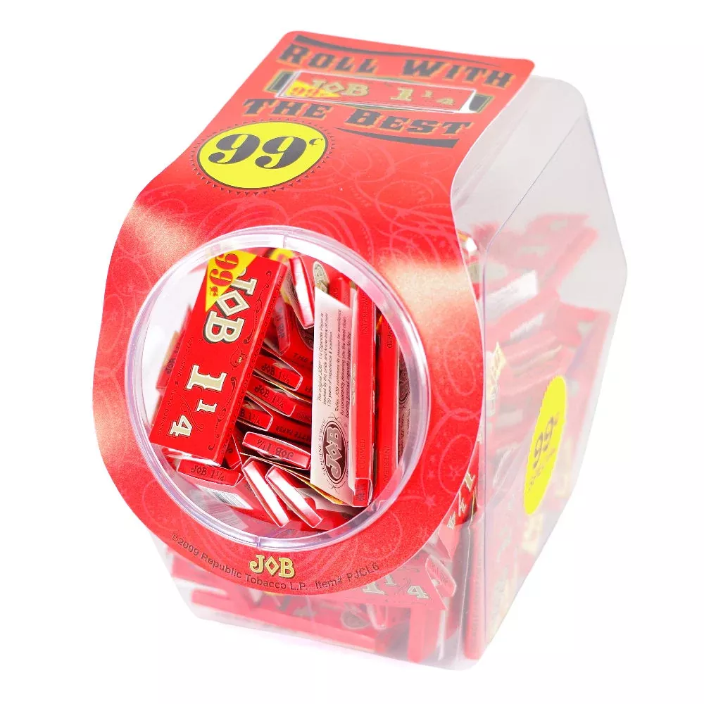 JOB Orange 1 1/4 Rolling Papers – Bulk 100ct Countertop Jar
