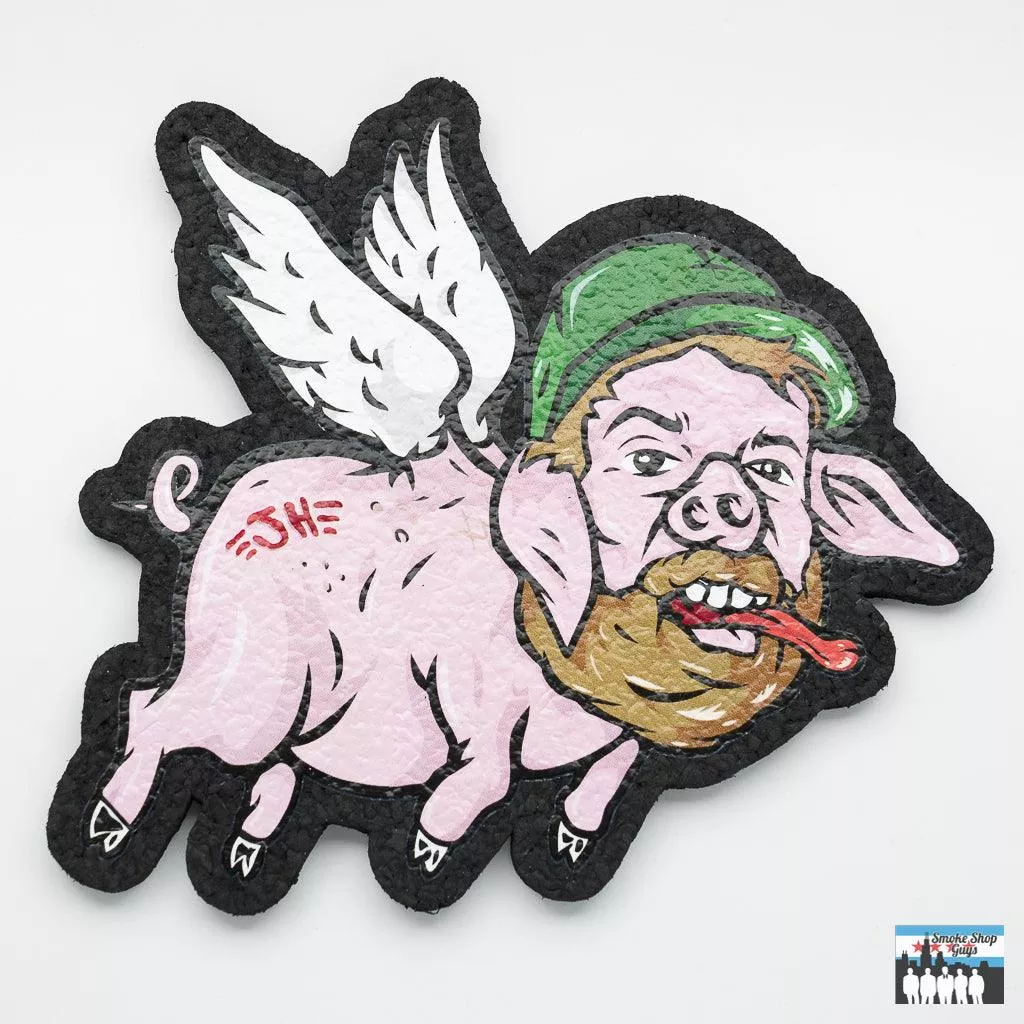 Joel Halen Flying Pig Moodmat – Eco-Friendly Dab Rig Mat (8")