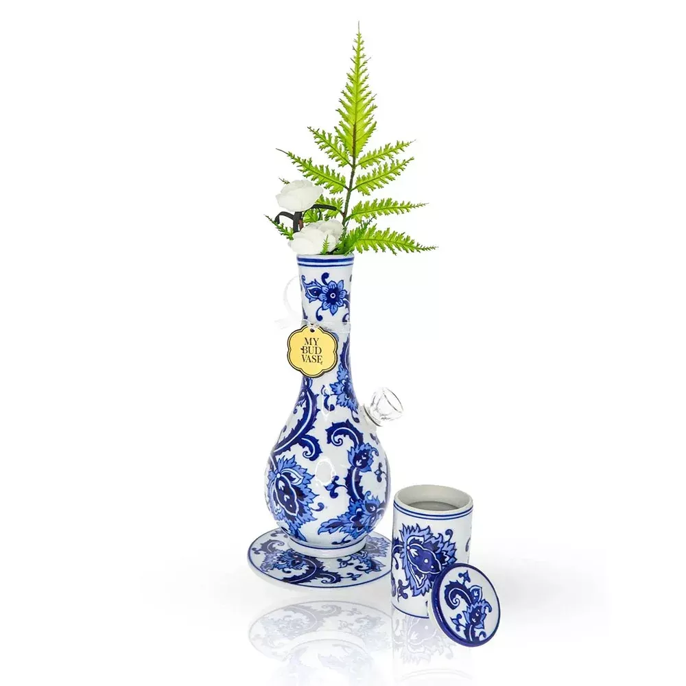 Joy Bud Ceramic Vase Bong with Hand-Painted Design