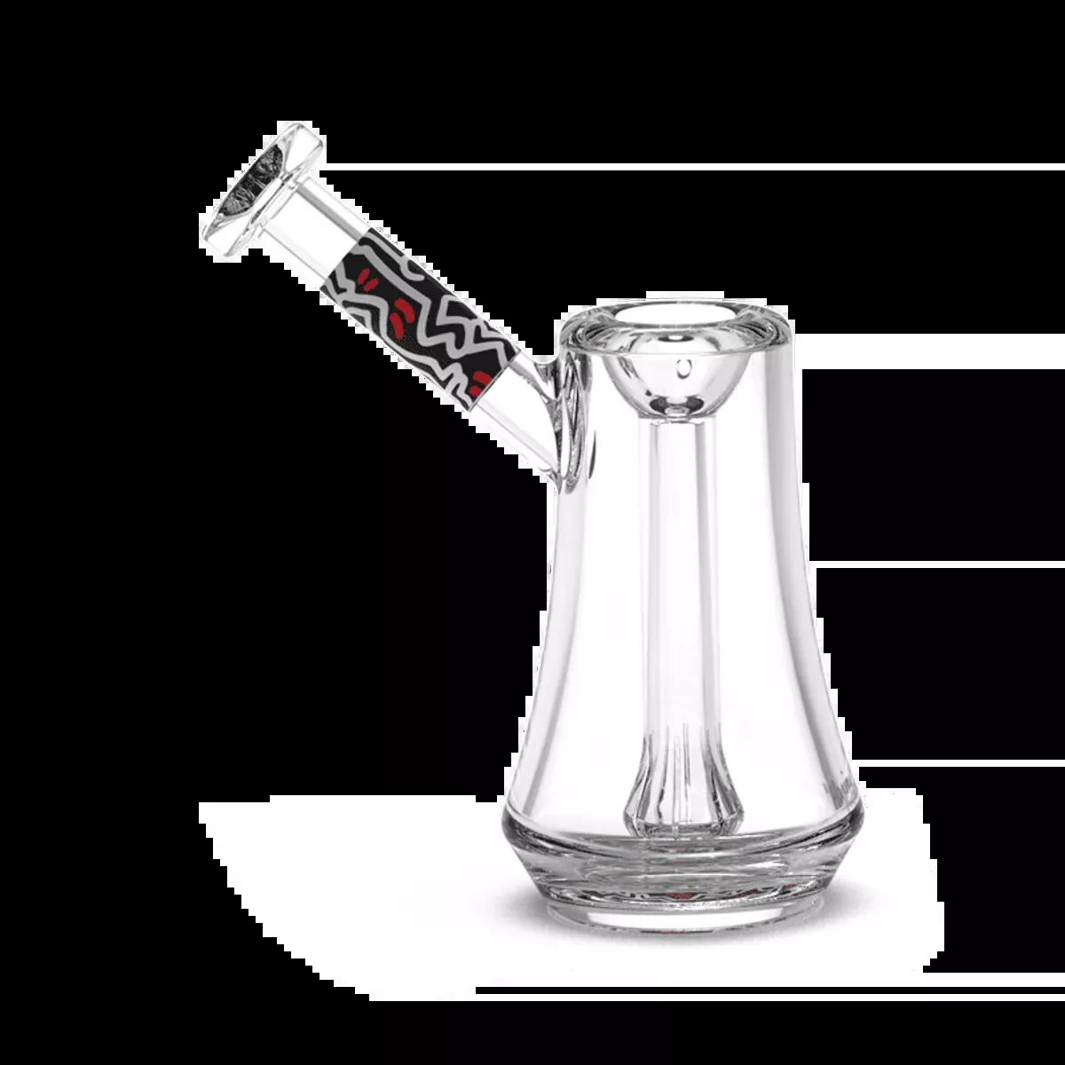 Keith Haring Glass - Bubbler - Black, Red, and White