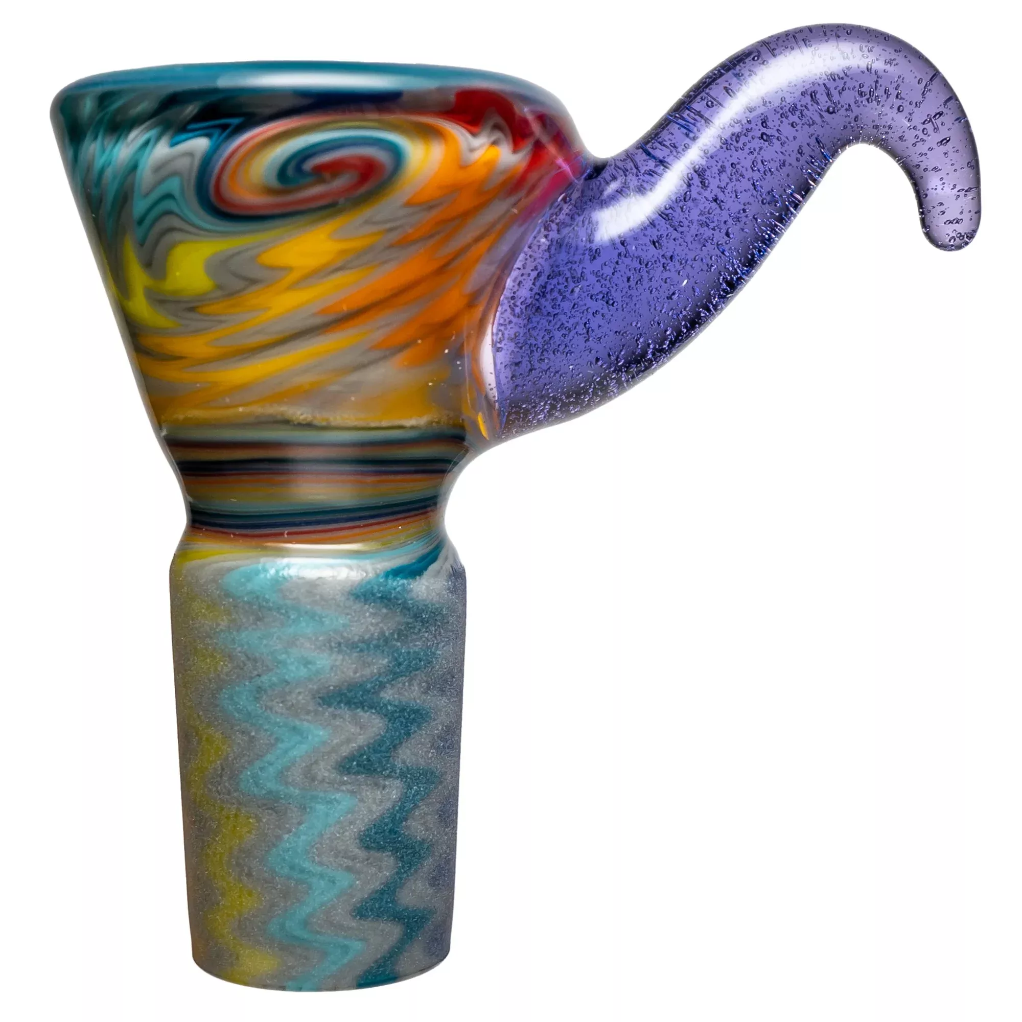 Kevin Howell - Martini Slide w / Worked Joint - 4 Hole - 18mm - Purple Lollipop