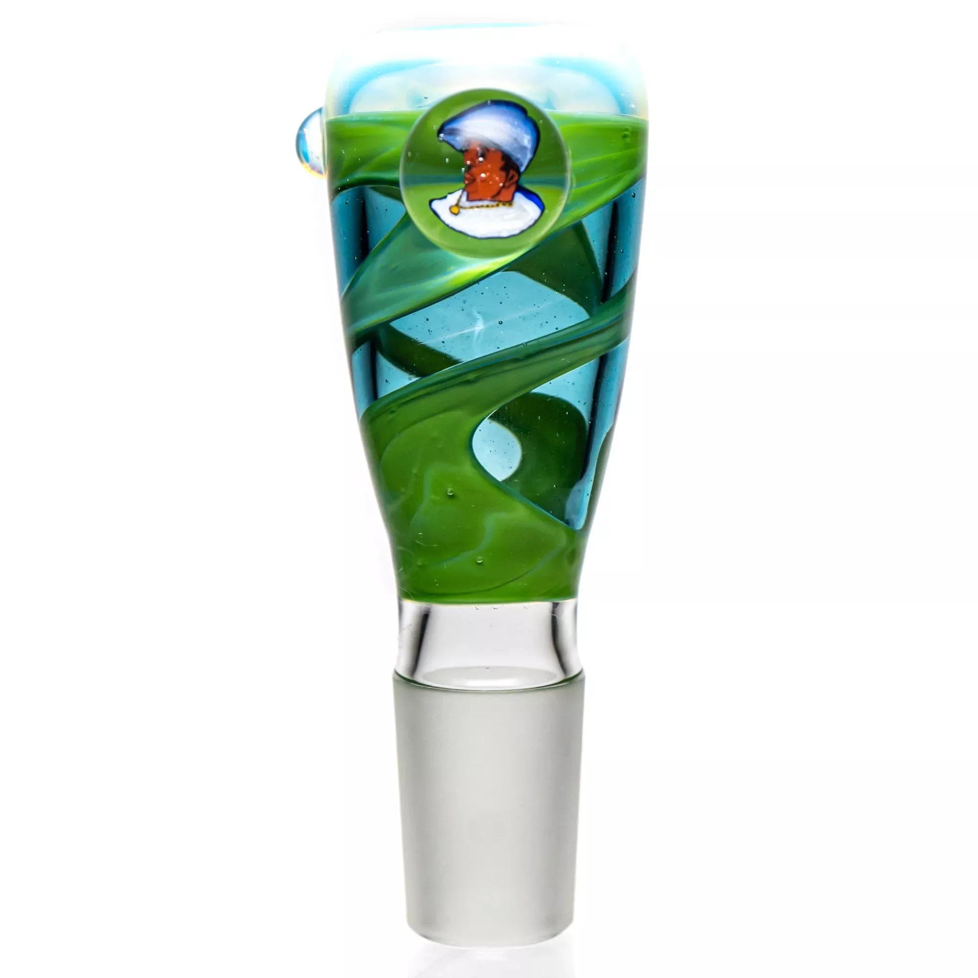 Keys Glass - Push Slide - 18mm - Biggie - Blue Stardust & Green